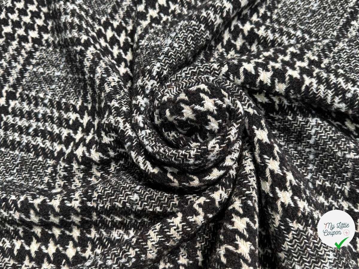 TWEED BLOUCLETTE TEXQUEBEC 25% LAINE NOIRBLANC PIED DE COQ - My Little Coupon