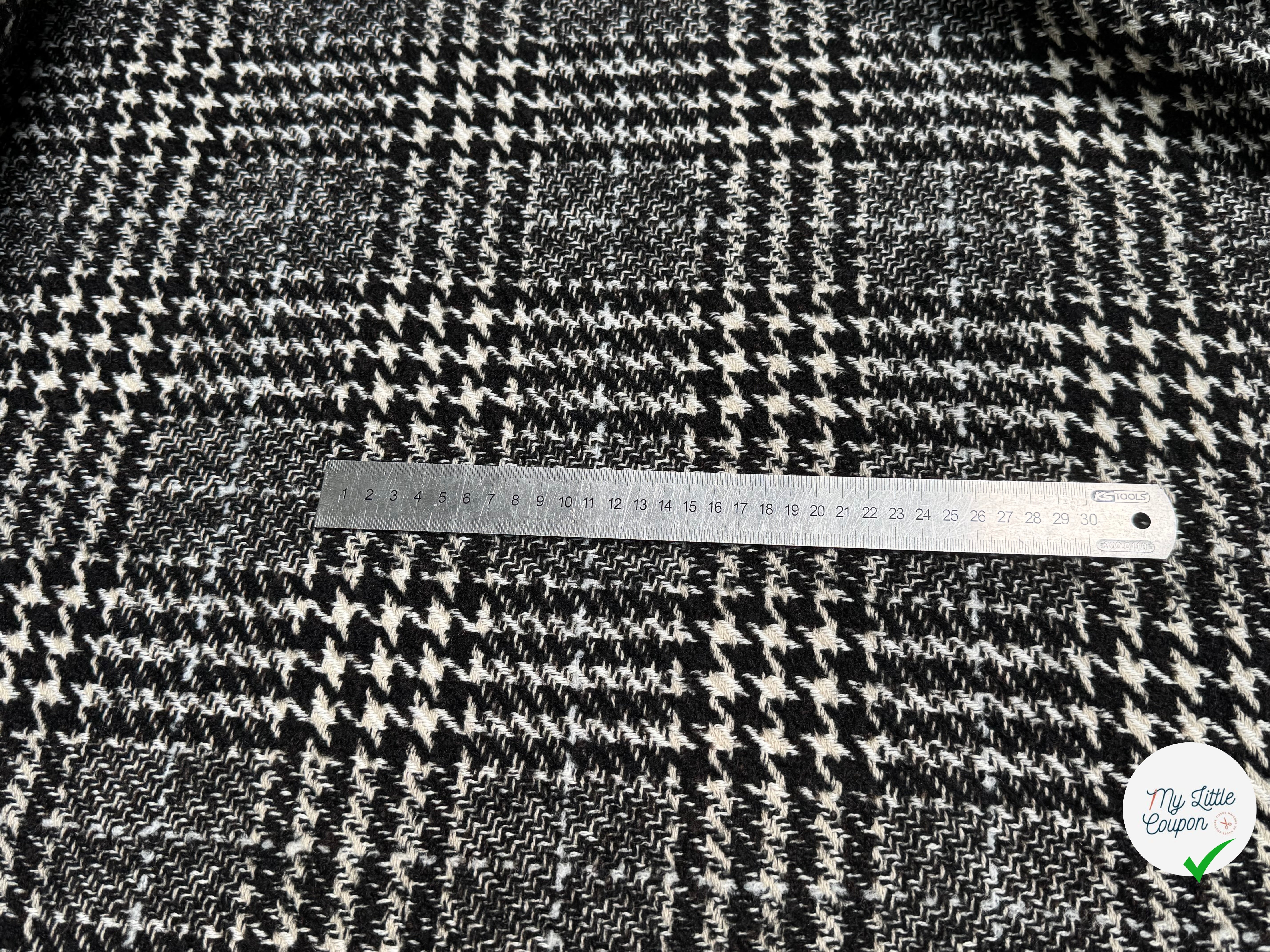 TWEED BLOUCLETTE TEXQUEBEC 25% LAINE NOIRBLANC PIED DE COQ - My Little Coupon