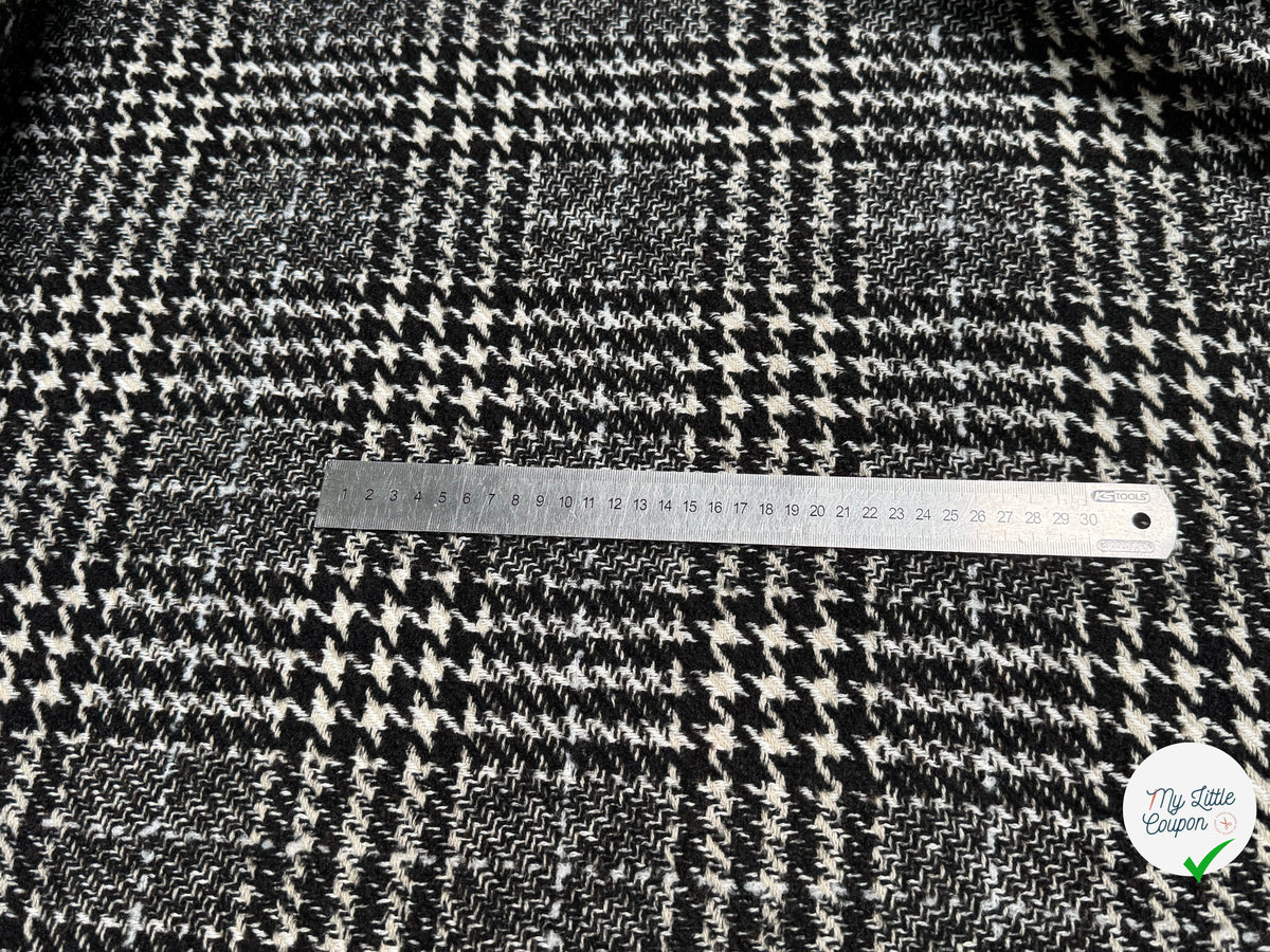 TWEED BLOUCLETTE TEXQUEBEC 25% LAINE NOIRBLANC PIED DE COQ - My Little Coupon