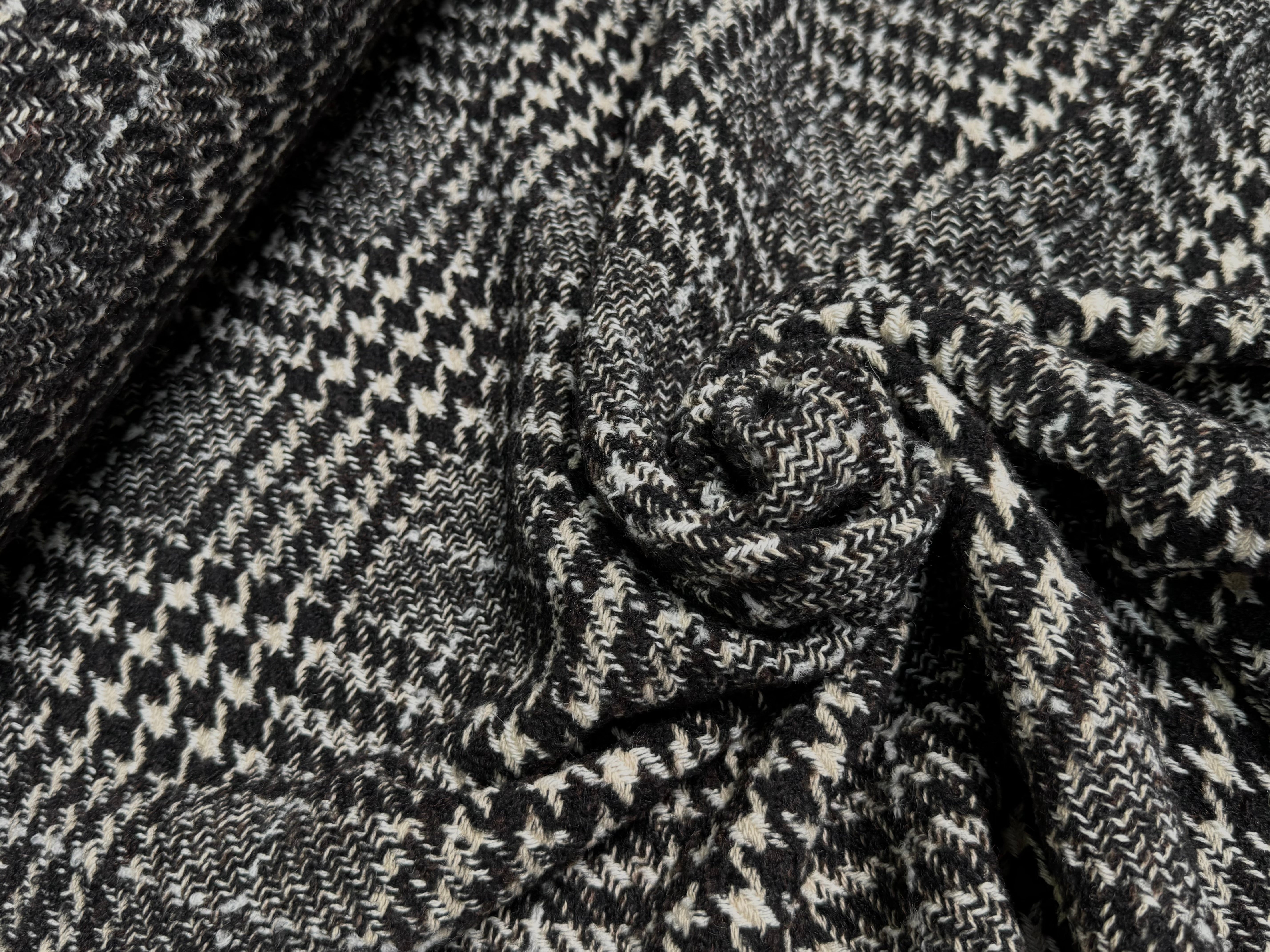 TWEED BLOUCLETTE TEXQUEBEC 25% LAINE NOIRBLANC PIED DE COQ - My Little Coupon
