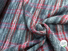 TWEED BOUCLETTE 56% LAINE BLEU À CARREAUX GIOVIXEN - My Little Coupon