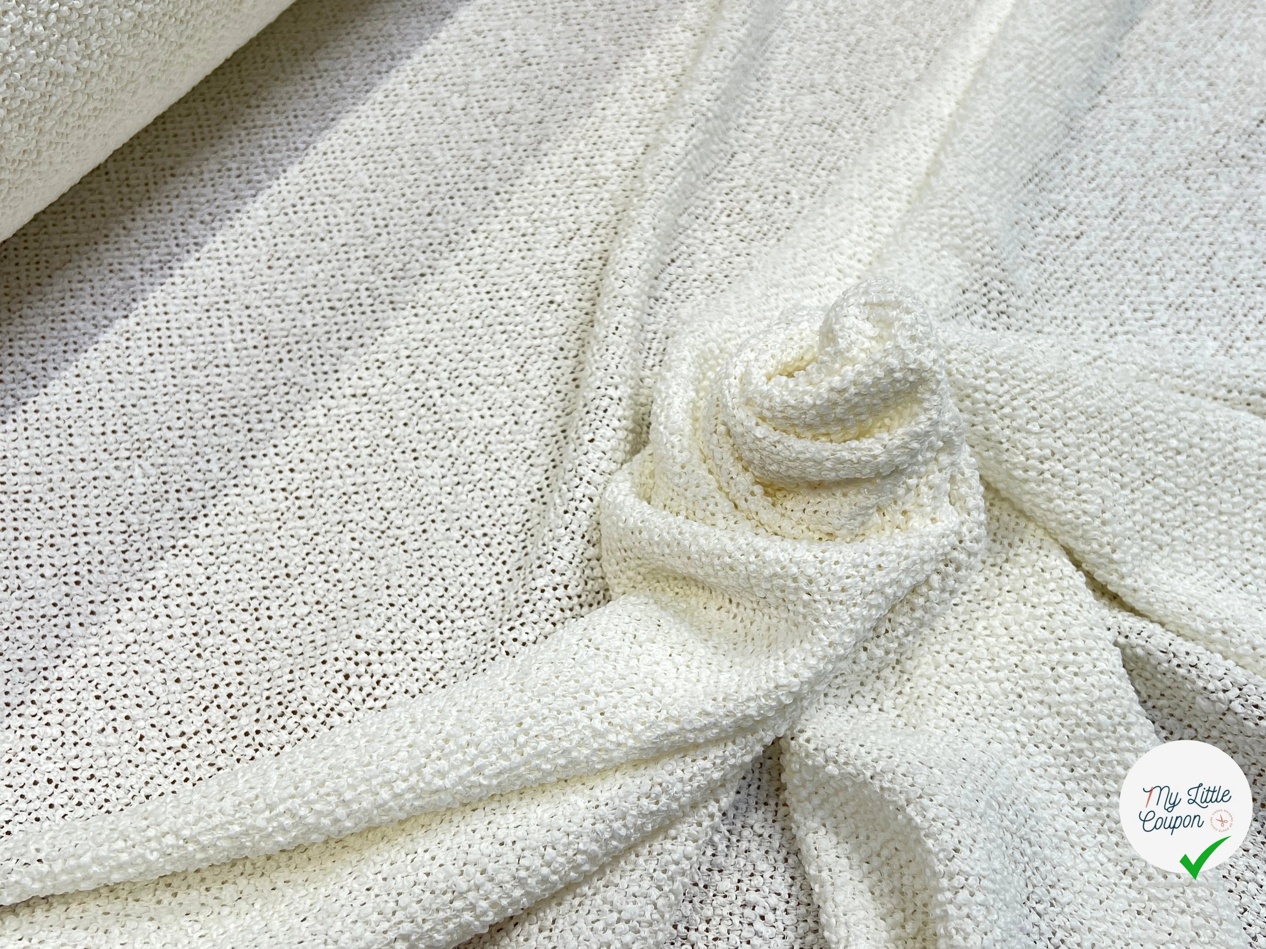 TWEED BOUCLETTE  BLANC 100% COTON - My Little Coupon