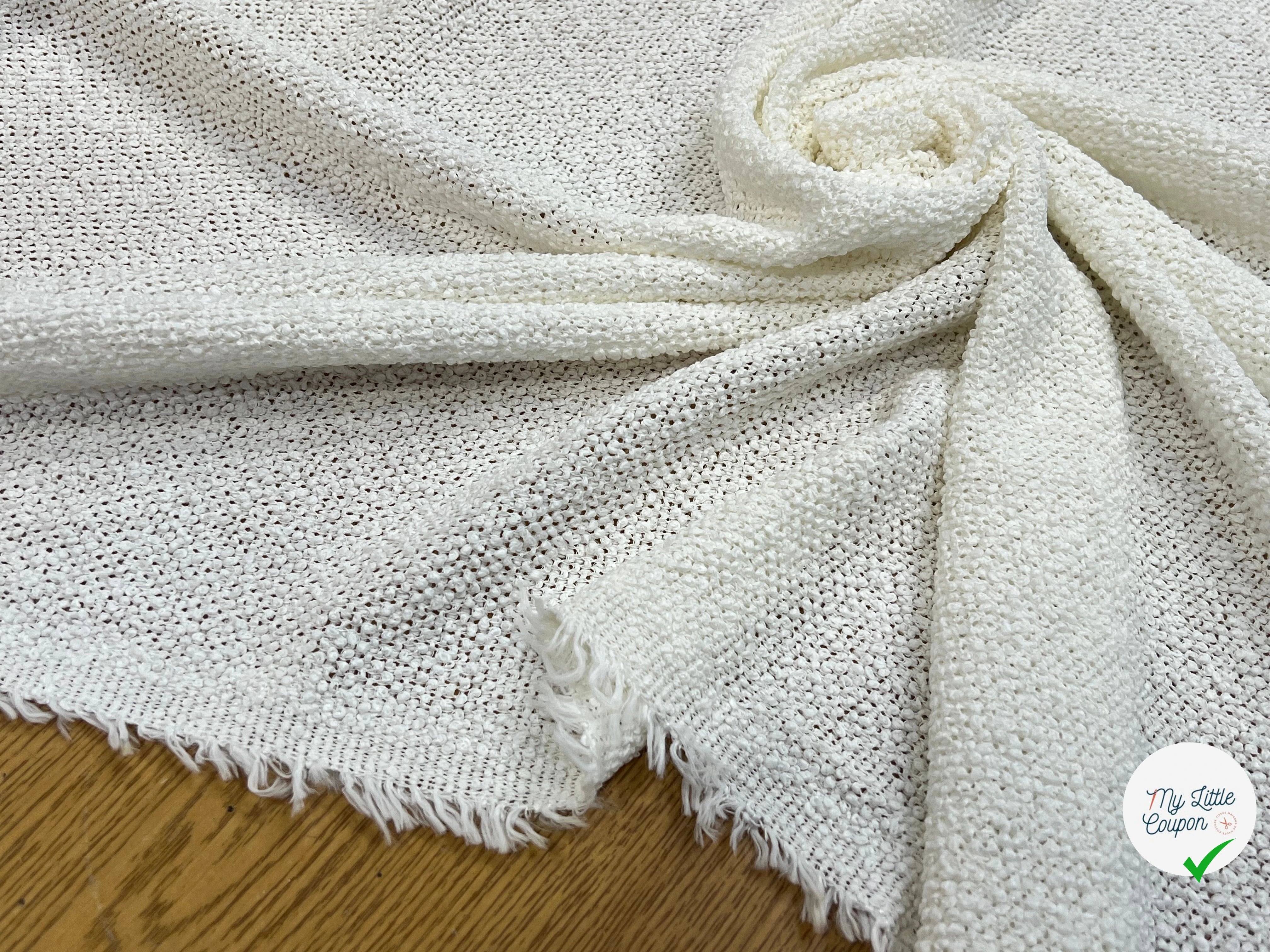 TWEED BOUCLETTE  BLANC 100% COTON - My Little Coupon