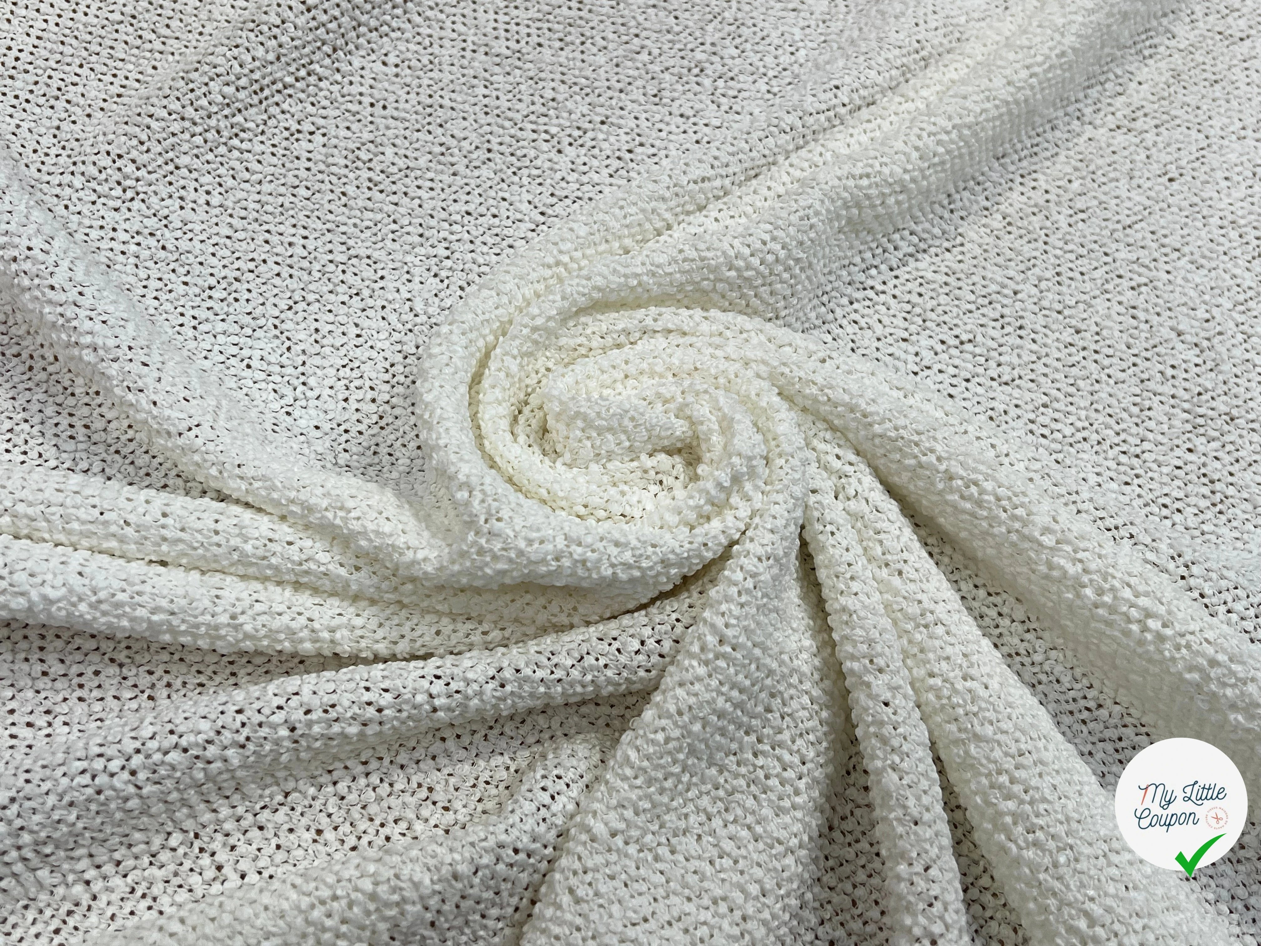 TWEED BOUCLETTE  BLANC 100% COTON - My Little Coupon