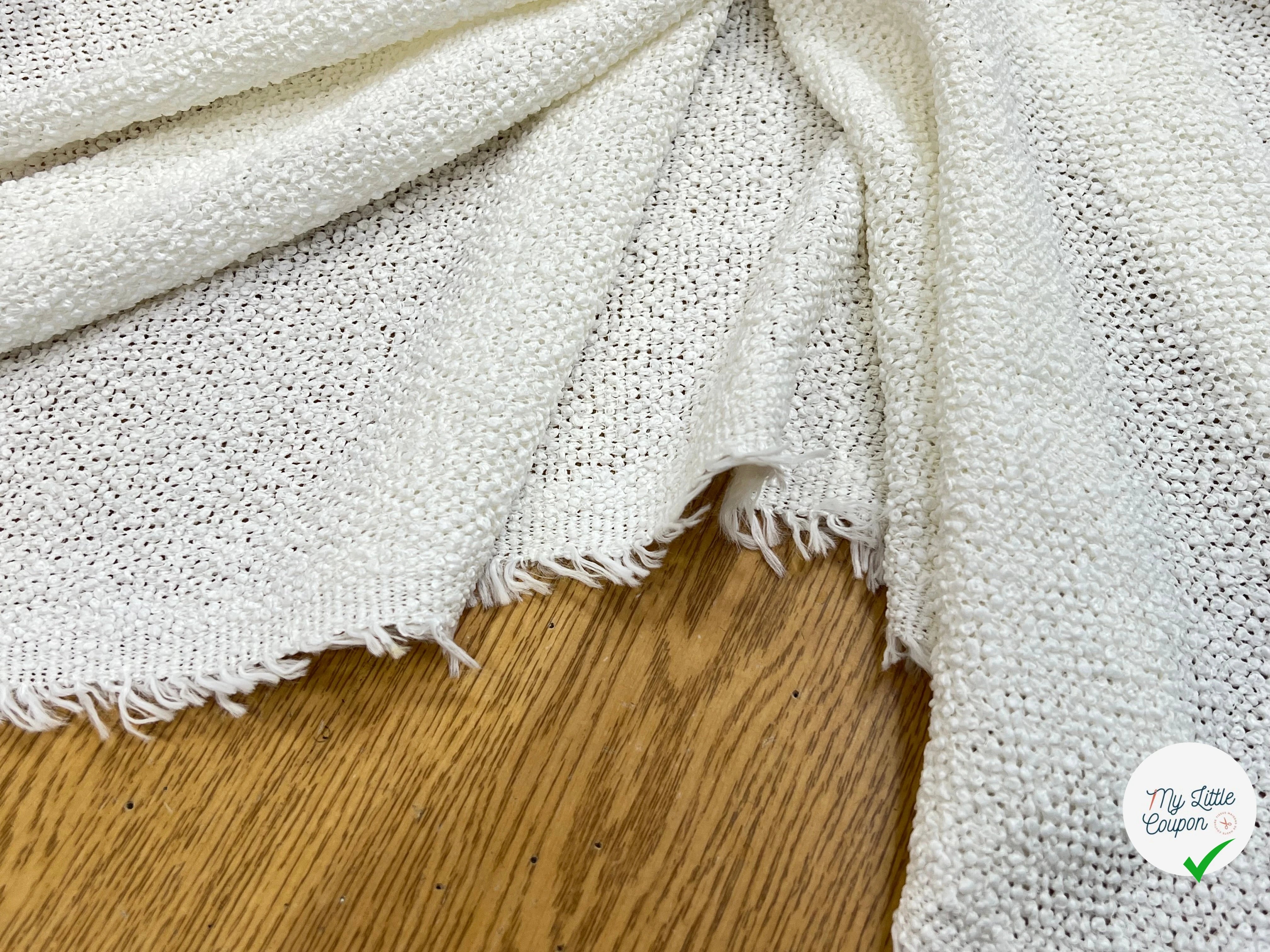 TWEED BOUCLETTE  BLANC 100% COTON - My Little Coupon