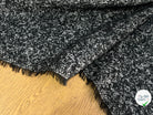 TWEED BOUCLETTE CHINÉ BLANC NOIR 100% LAINE - My Little Coupon