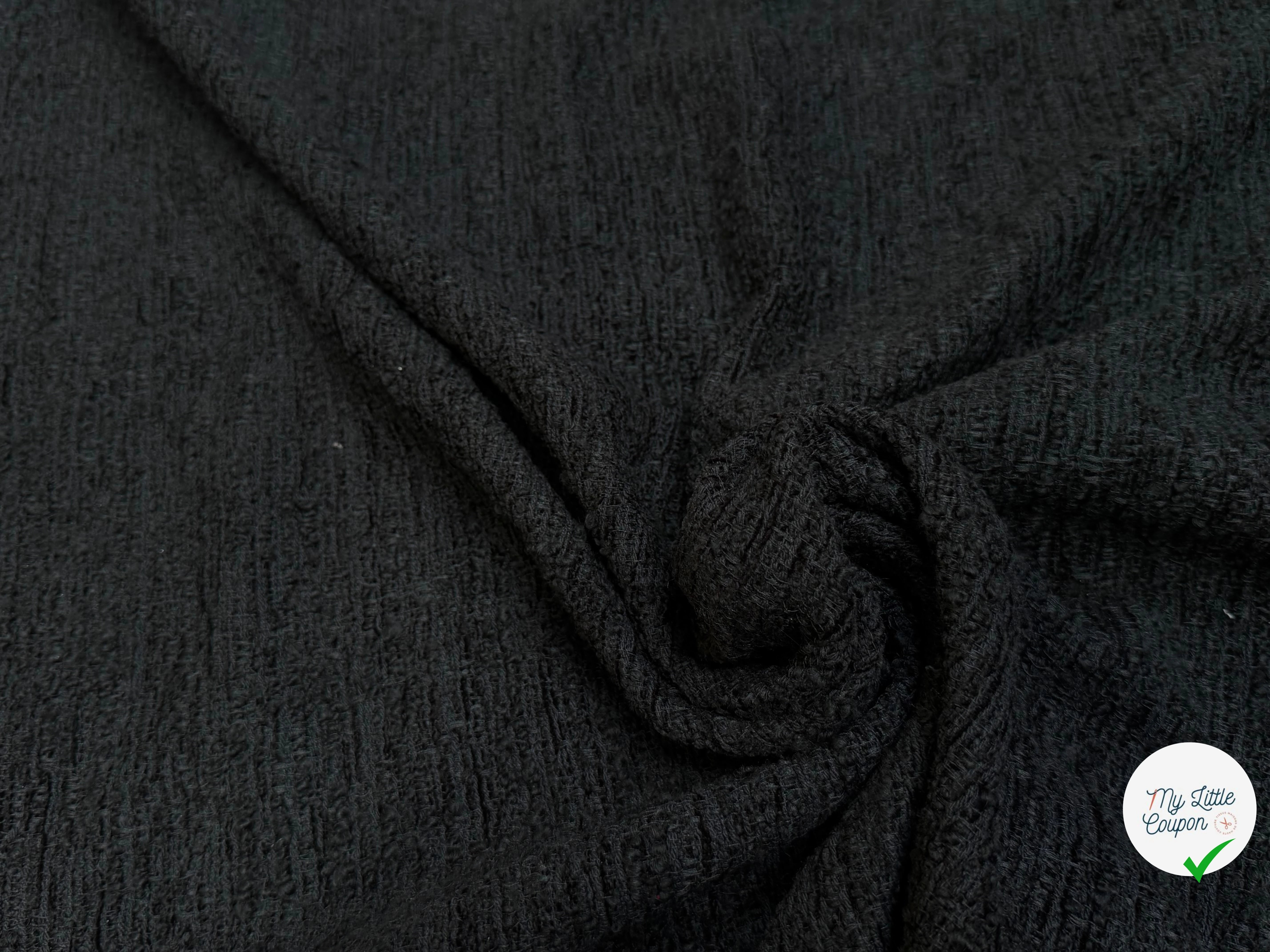 TWEED BOUCLETTE DE LAINE NOIR 80% LAINE CHIC - My Little Coupon