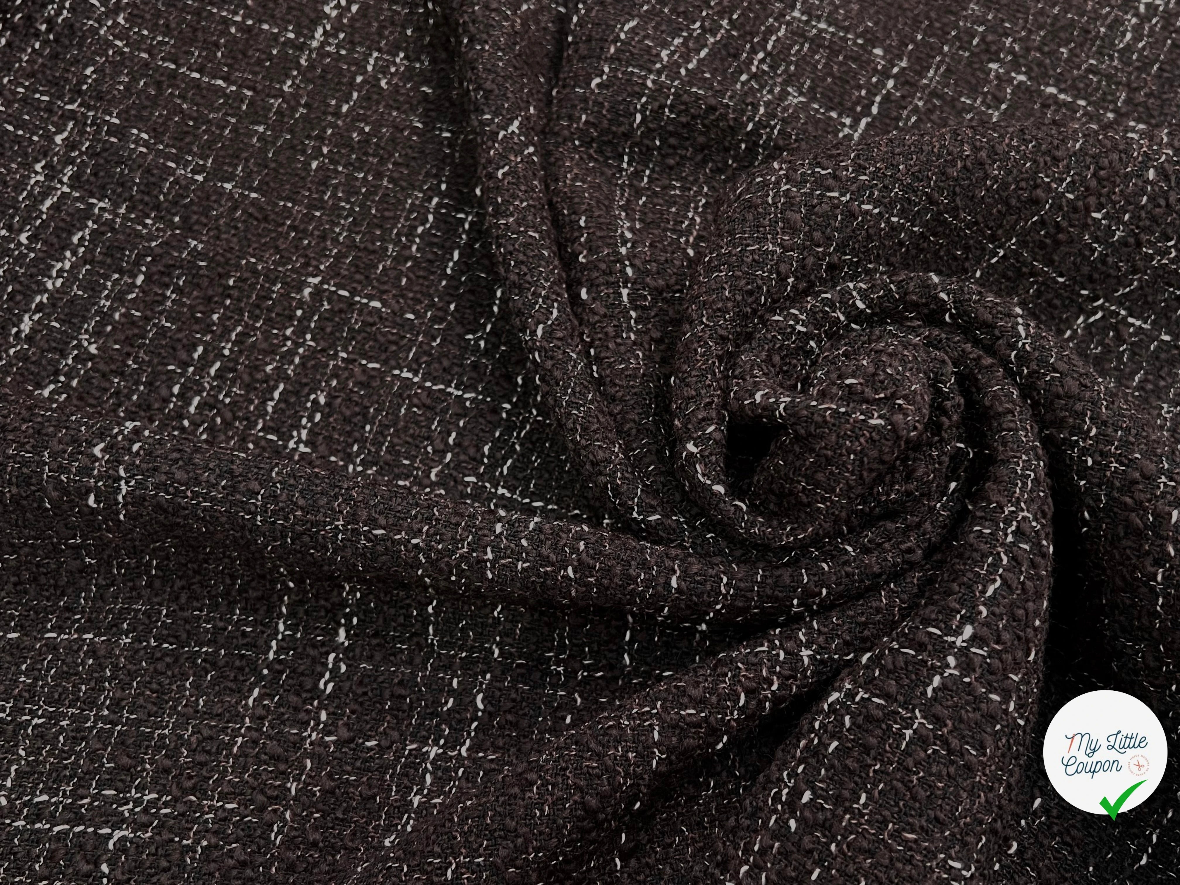 TWEED BOUCLETTE MARRON CHINÉ BLANC - My Little Coupon