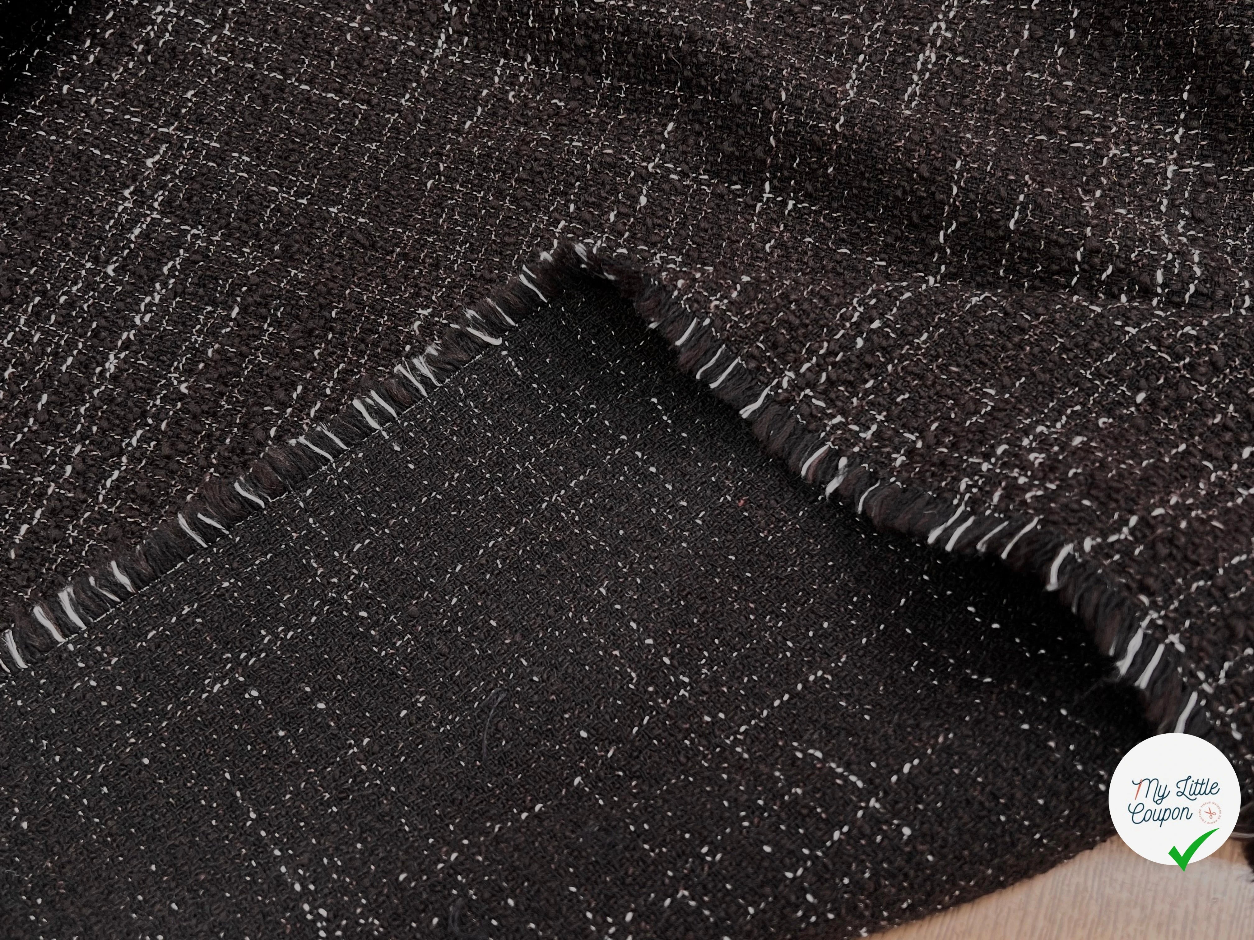 TWEED BOUCLETTE MARRON CHINÉ BLANC - My Little Coupon