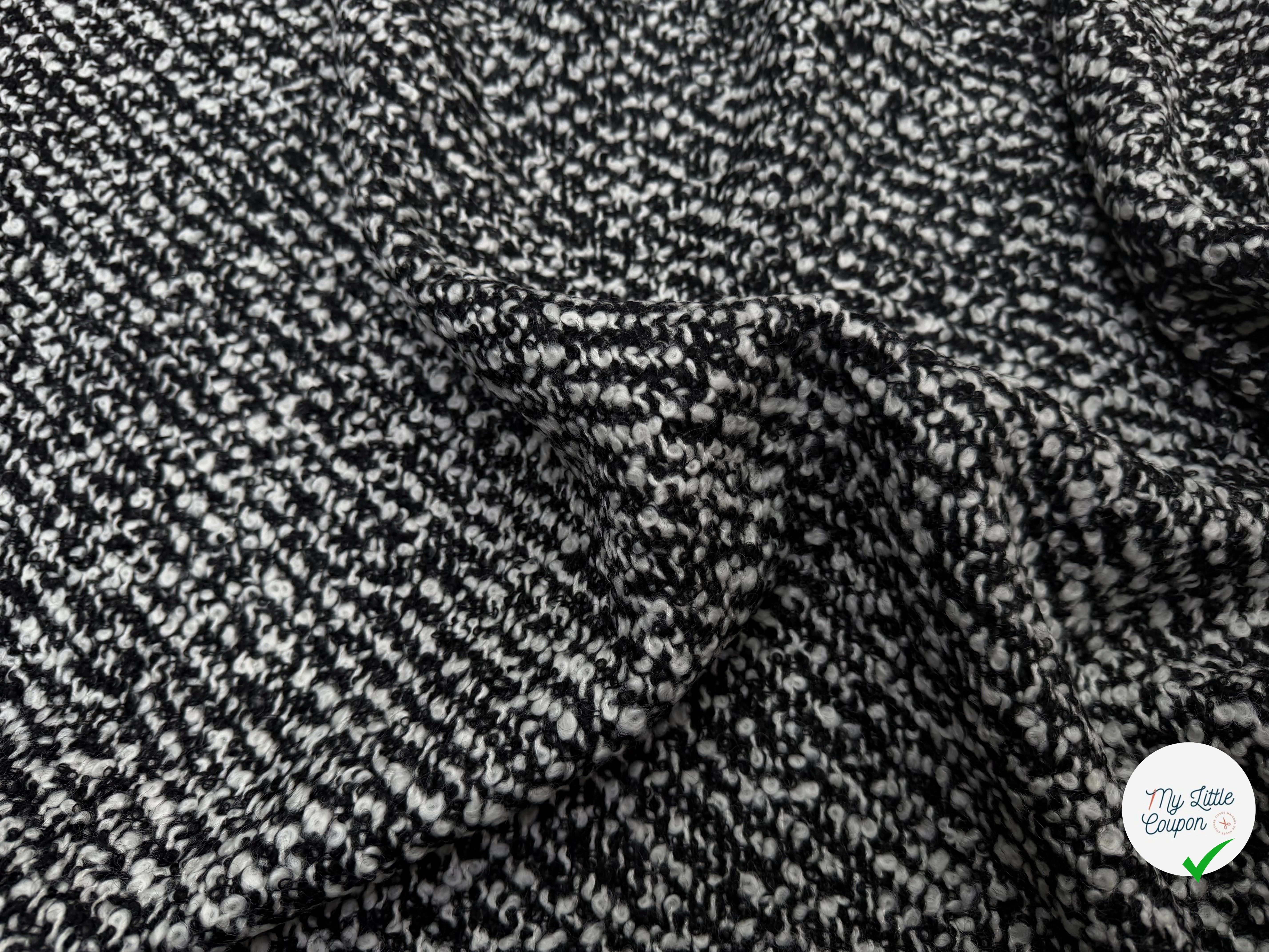 TWEED BOUCLETTE NOIR ET BLANC LAINE JAPON - My Little Coupon