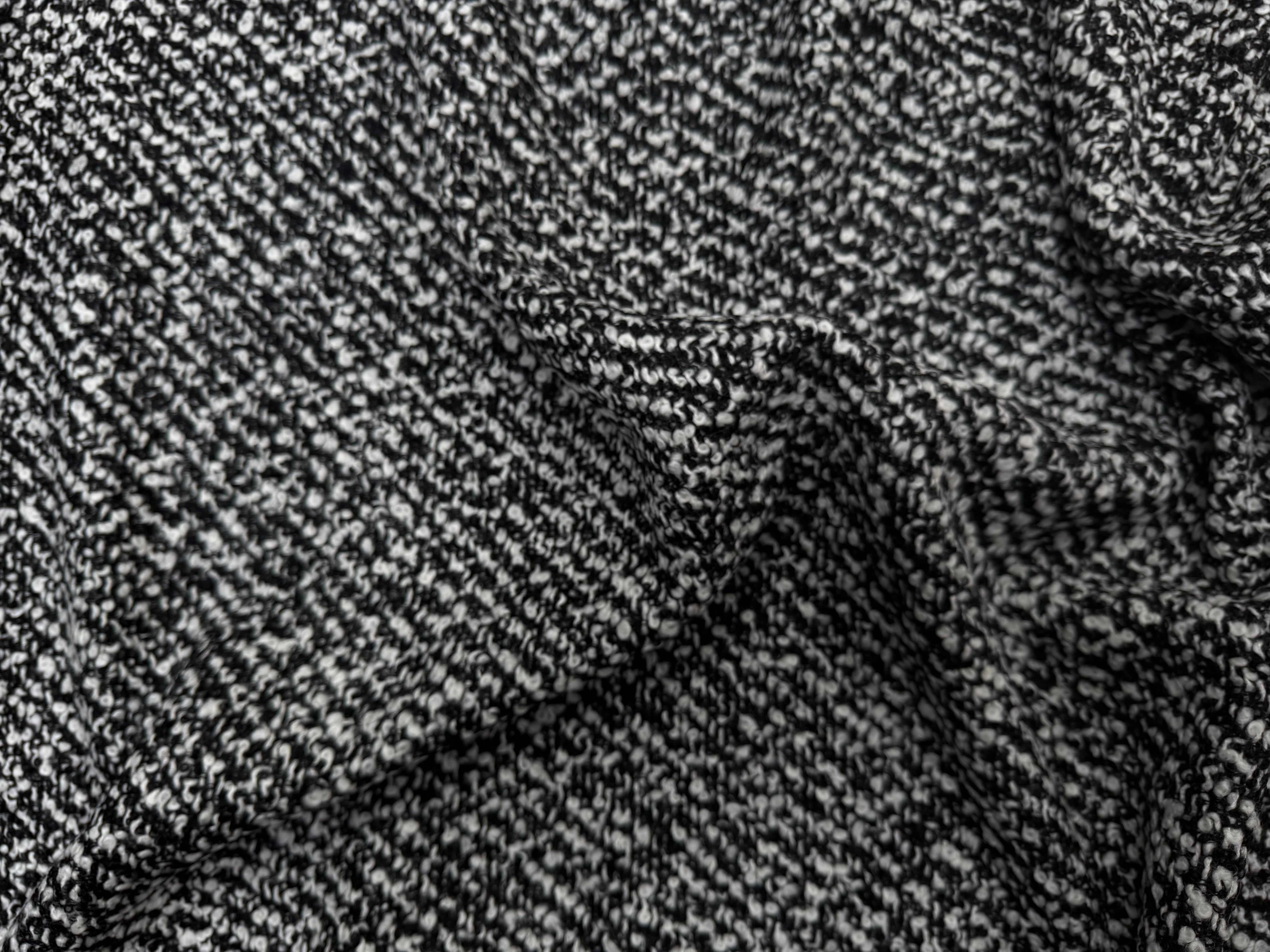 TWEED BOUCLETTE NOIR ET BLANC LAINE JAPON - My Little Coupon