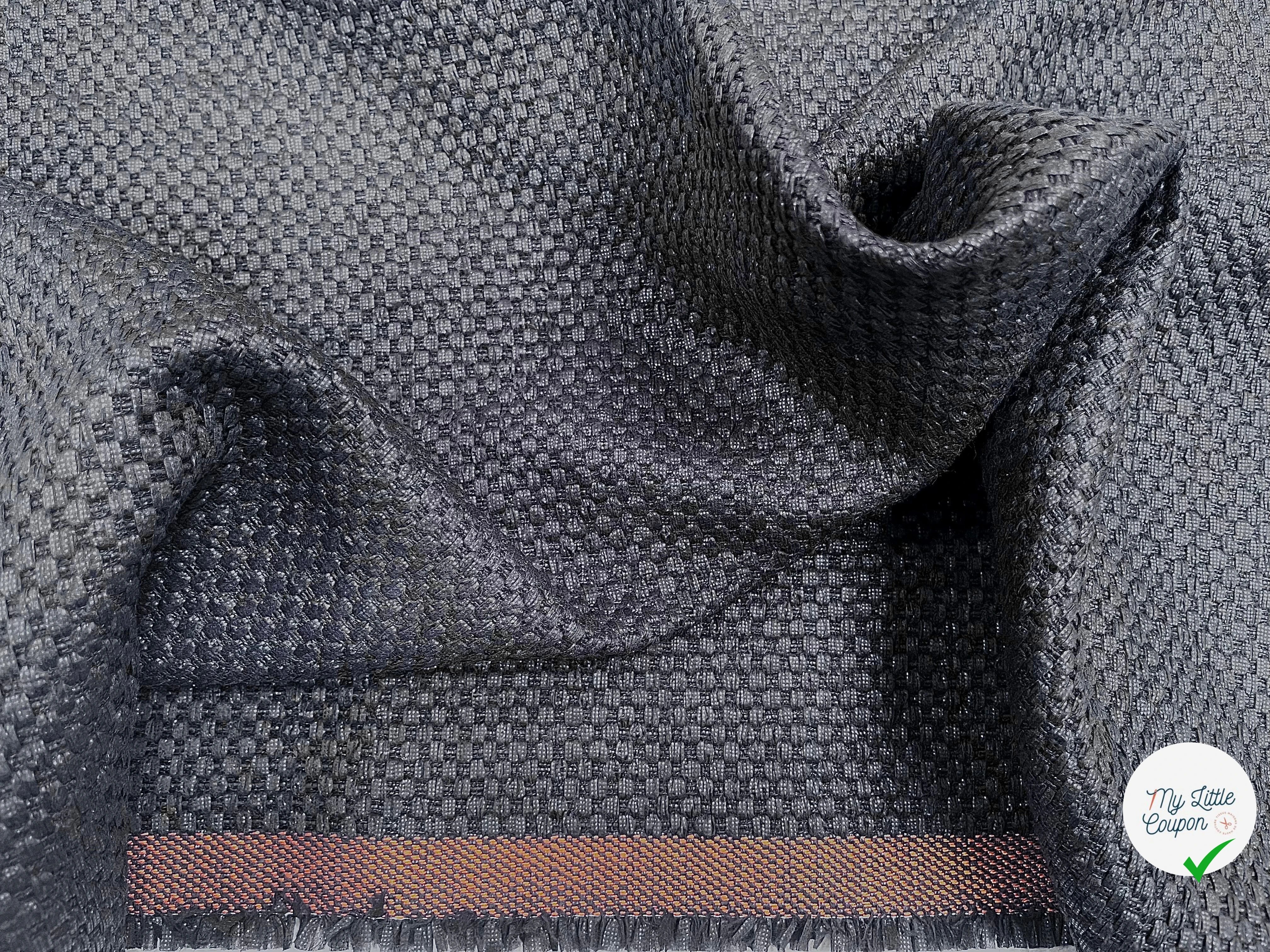 TWEED CANEVAS POLYCOTON MI SAISON NAVY PRESQUE NOIR - My Little Coupon