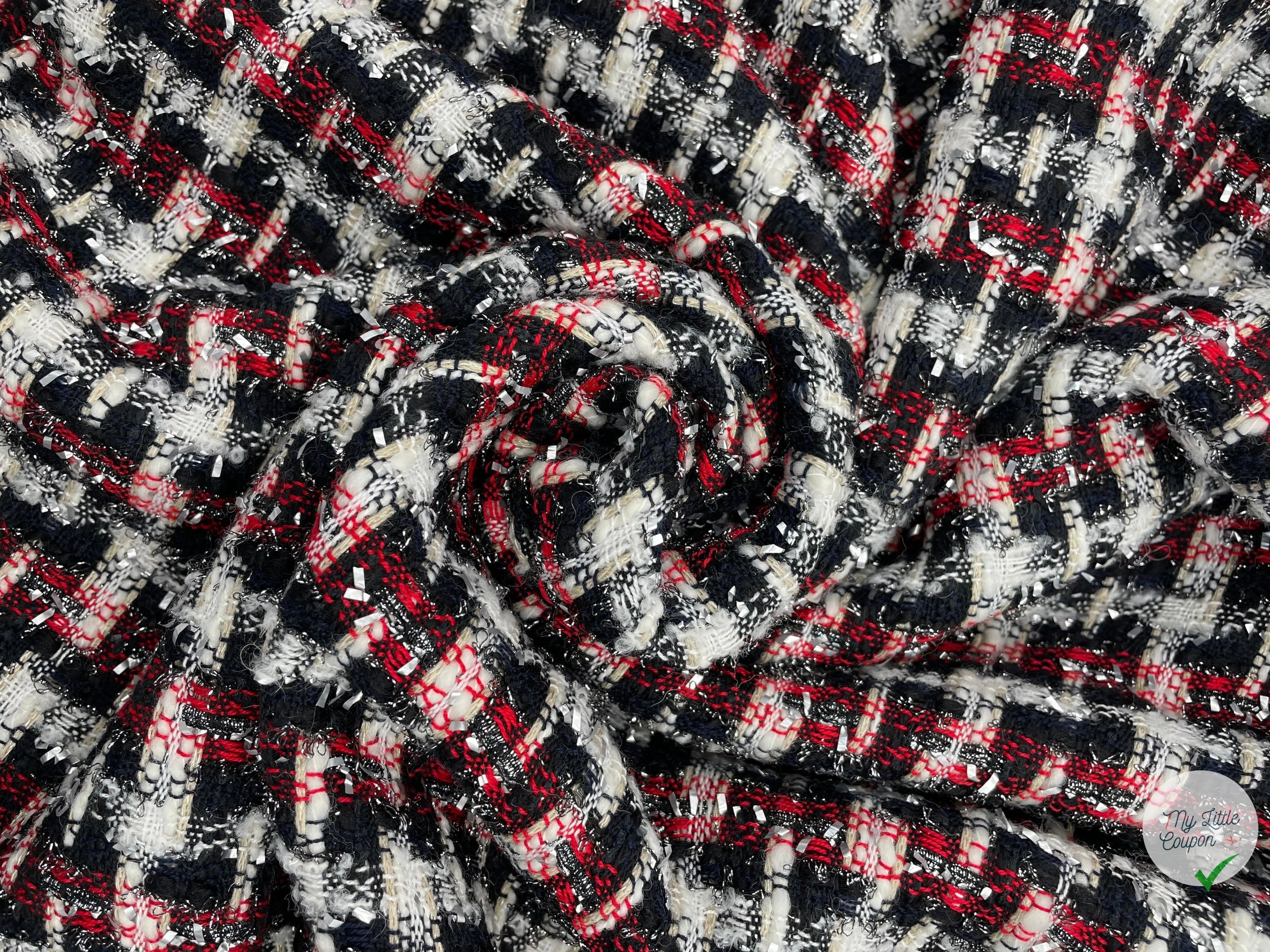 TWEED CARREAUX ÉLÉGANCE TRICOLORE - My Little Coupon - tissu - coudre