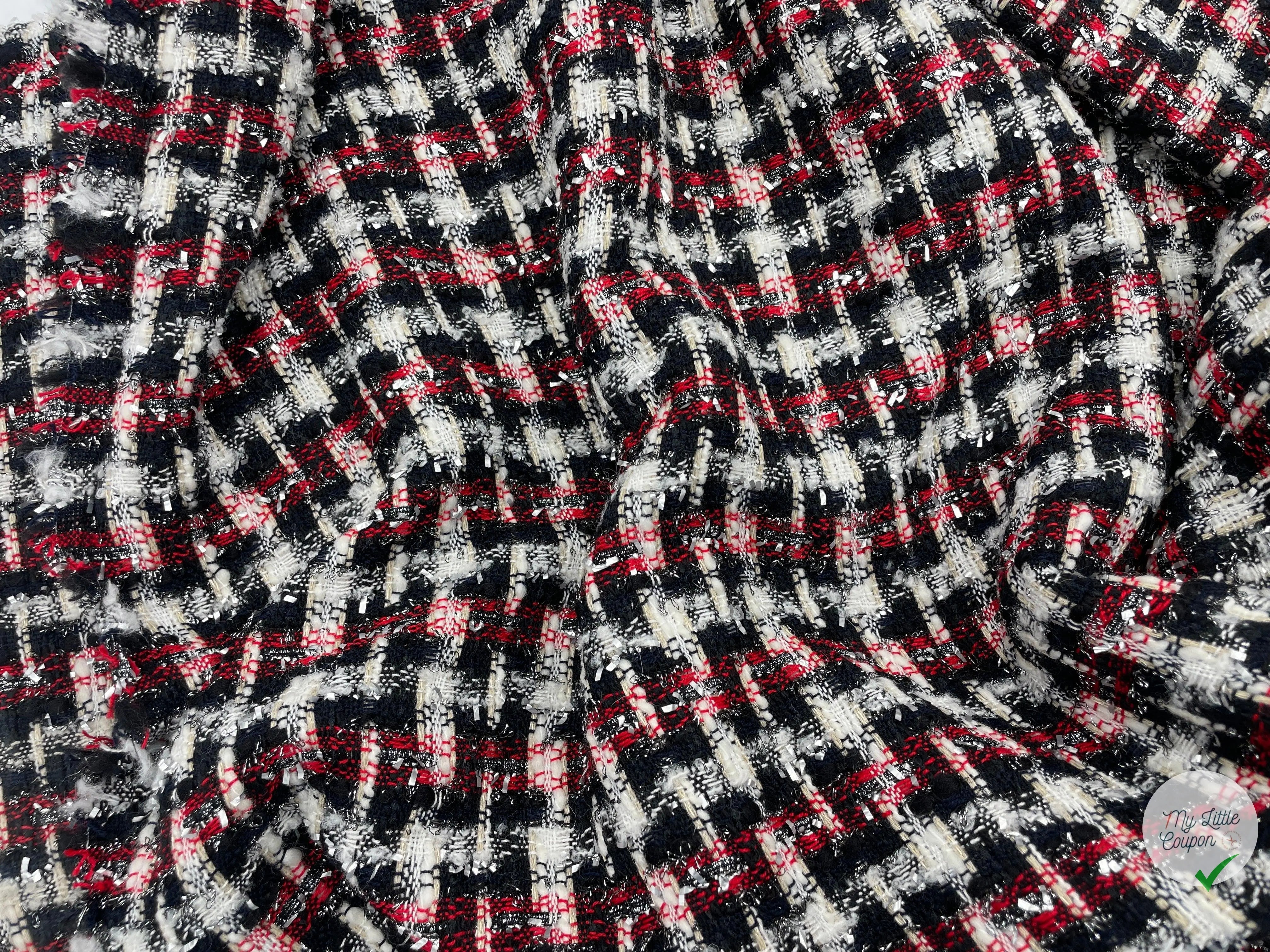 TWEED CARREAUX ÉLÉGANCE TRICOLORE - My Little Coupon - tissu - coudre