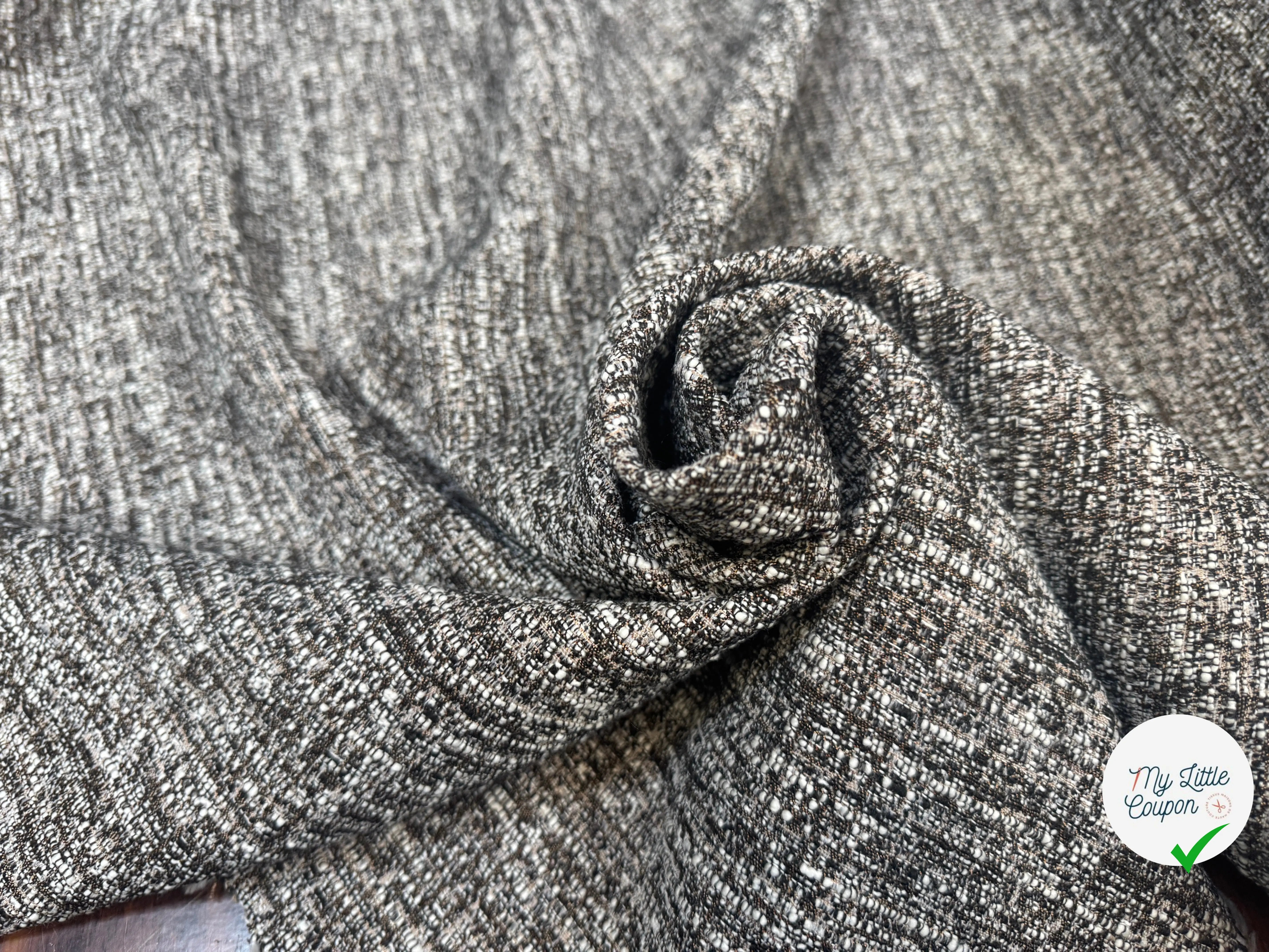 TWEED CHINÉ MARRON ET CRÈME - My Little Coupon