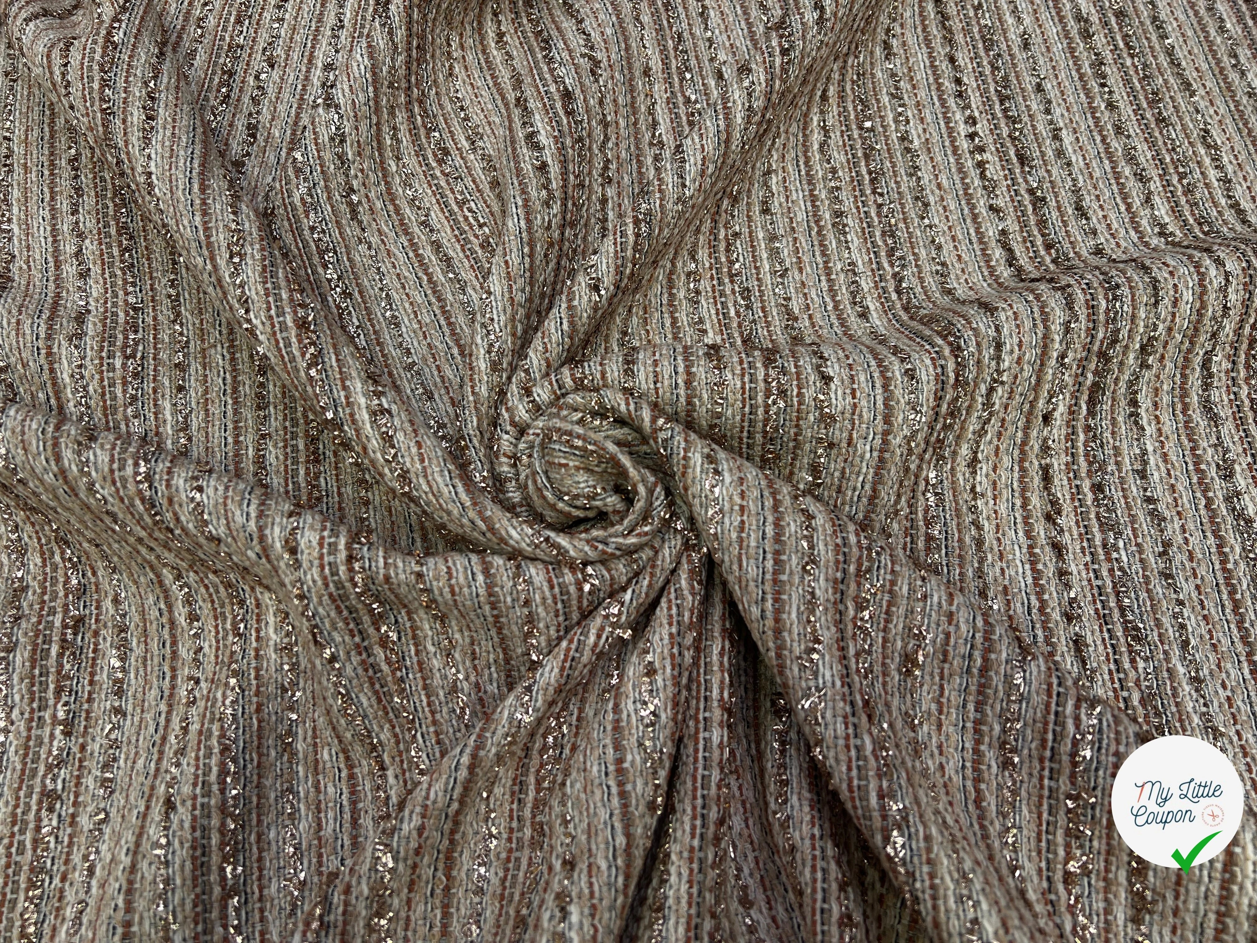 TWEED COTON LUREX DORÉ COULEUR D'AUTOMNE - My Little Coupon