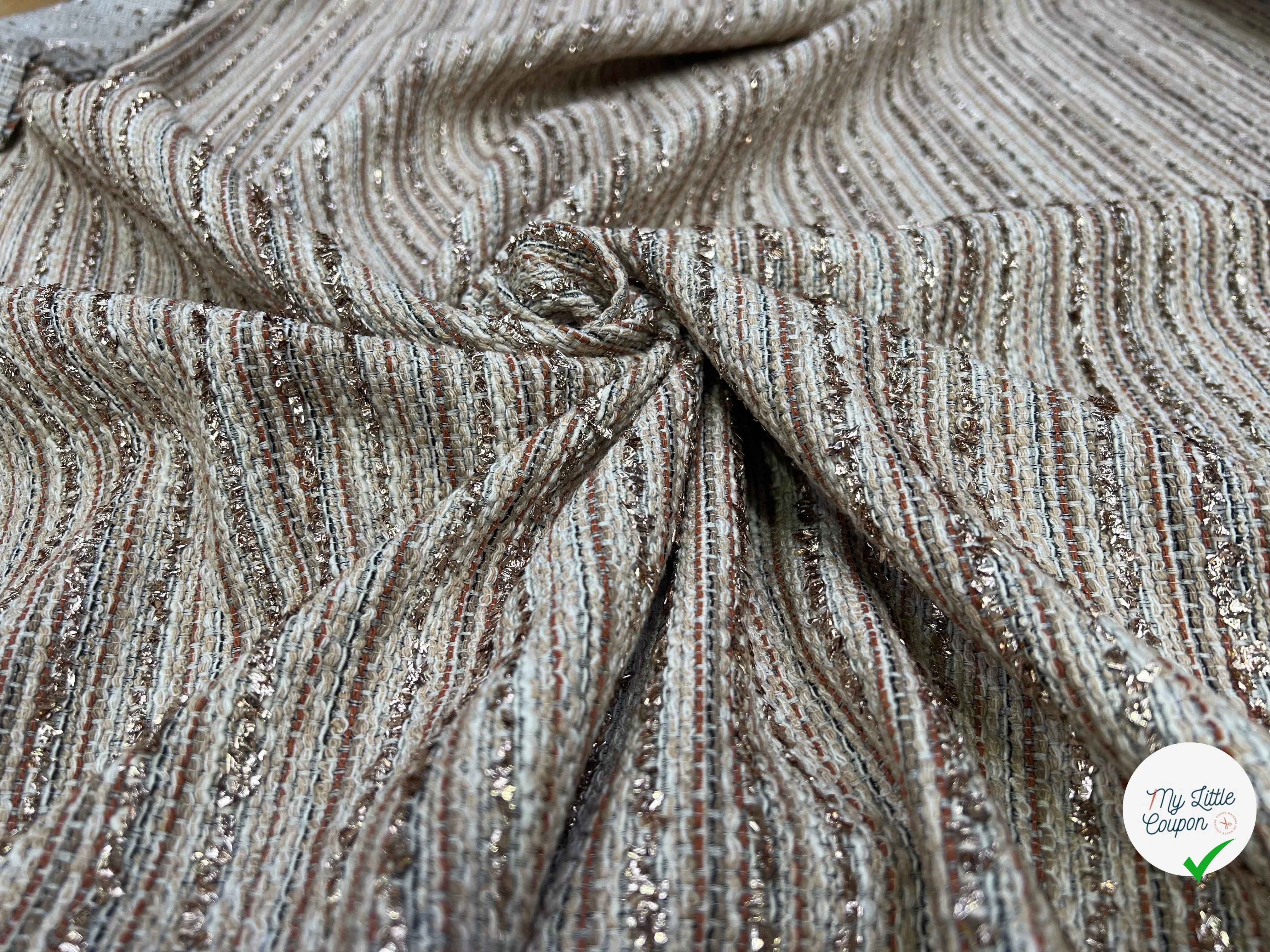 TWEED COTON LUREX DORÉ COULEUR D'AUTOMNE - My Little Coupon