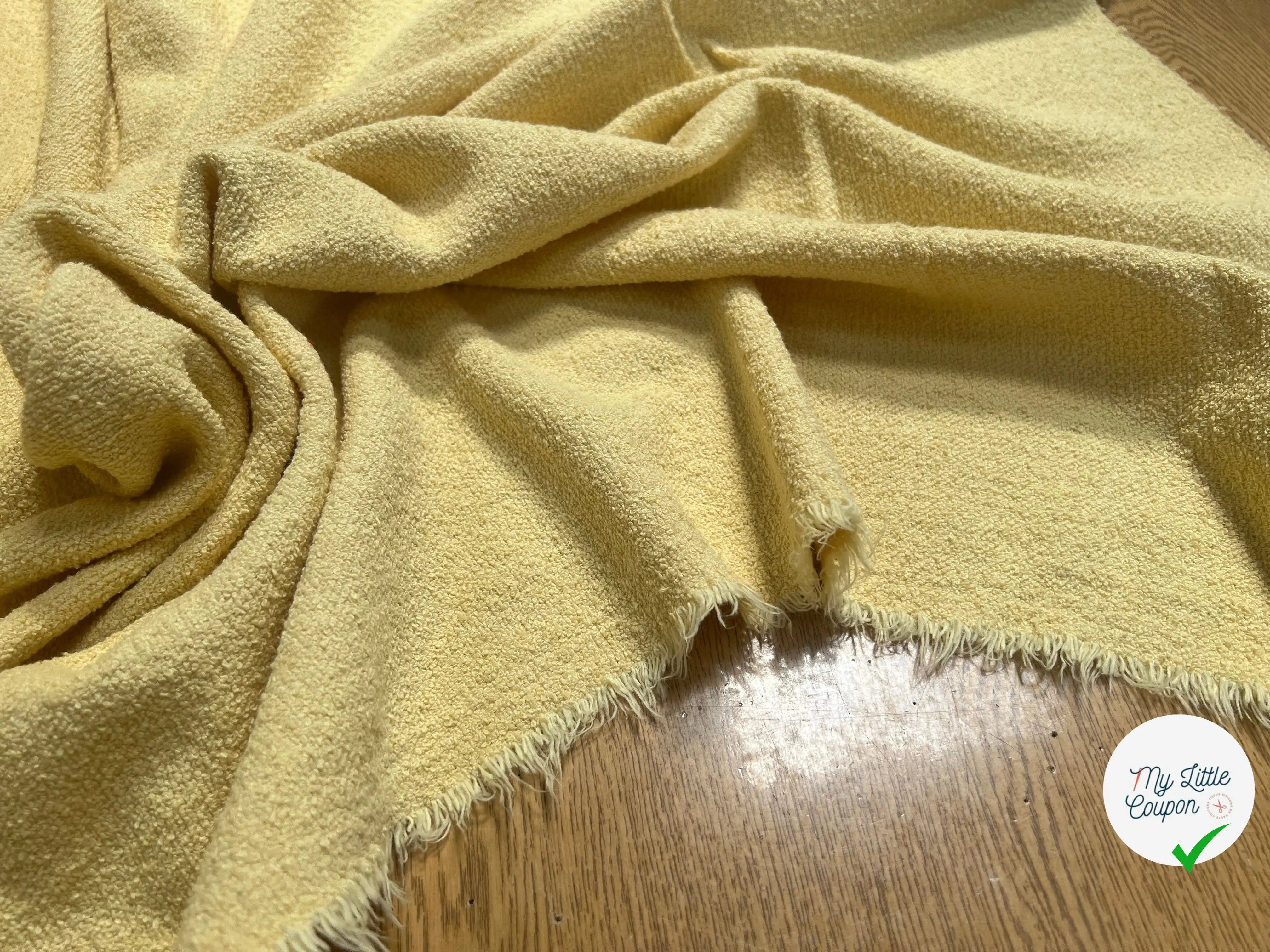 TWEED COTON PRINTEMPS JAUNE BÉBÉ UNI - My Little Coupon