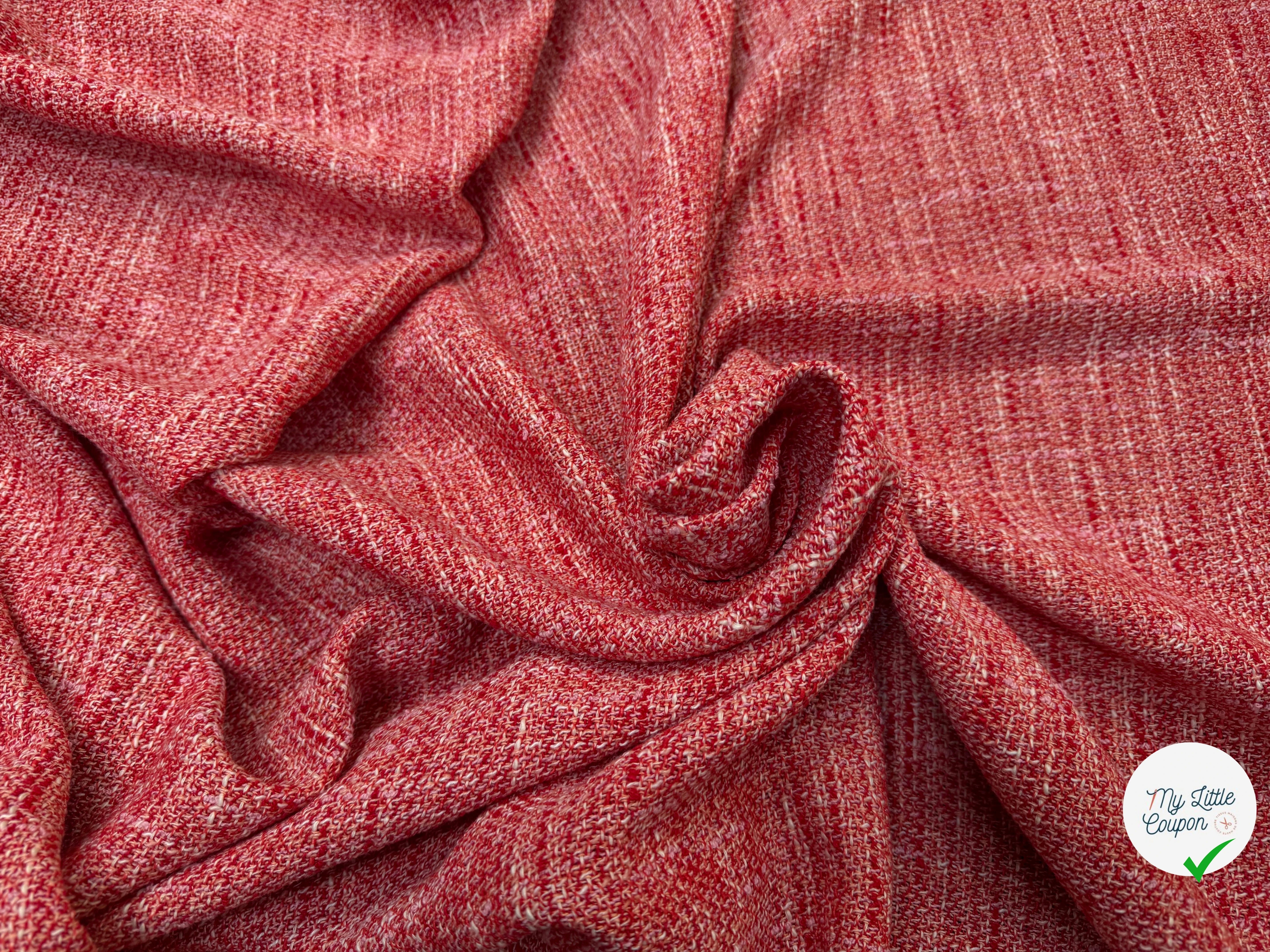 TWEED COTON ROUGE MI SAISON - My Little Coupon
