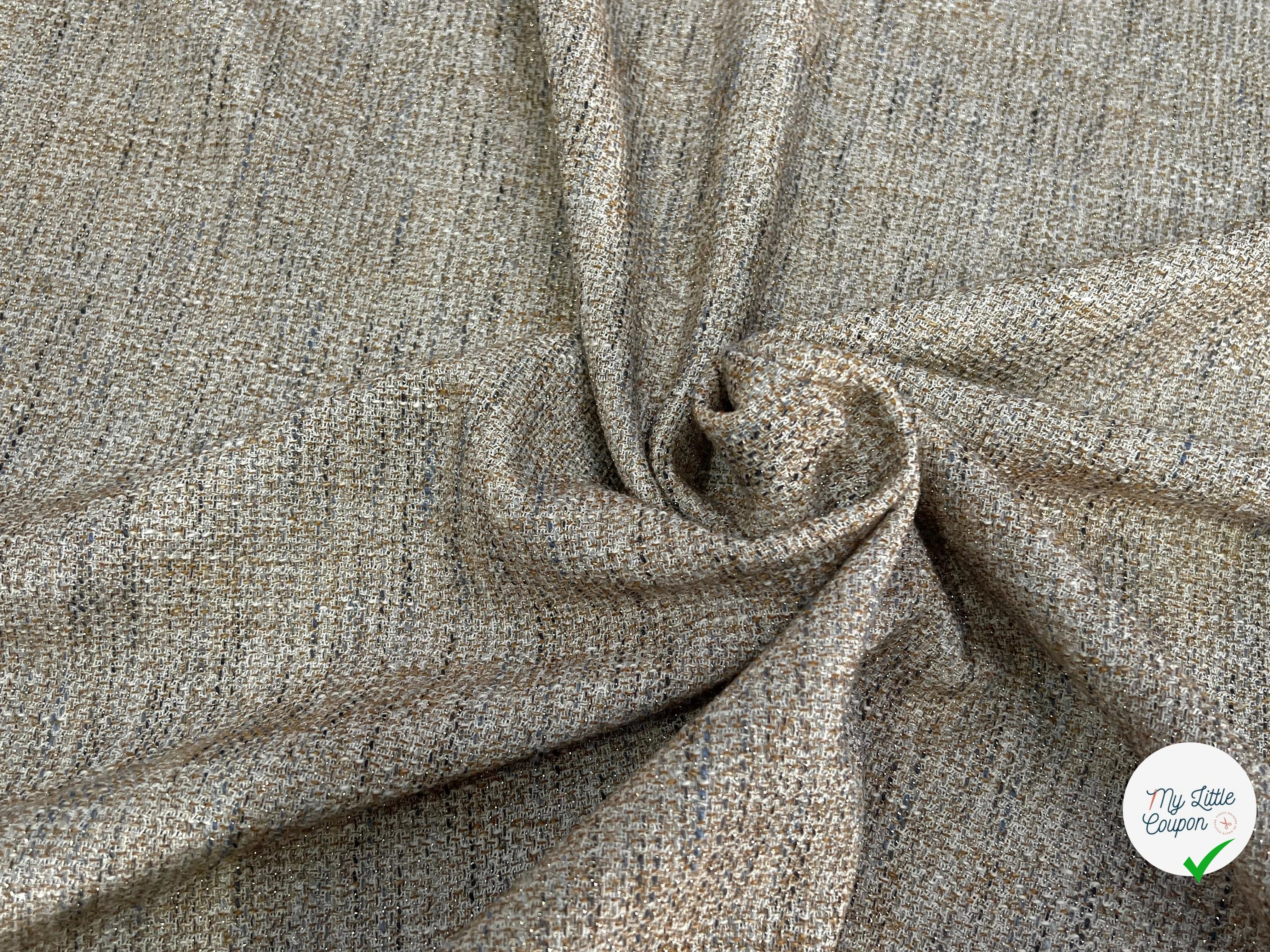 TWEED DE COTON BEIGE 5% MÉTAL 80% CO - My Little Coupon