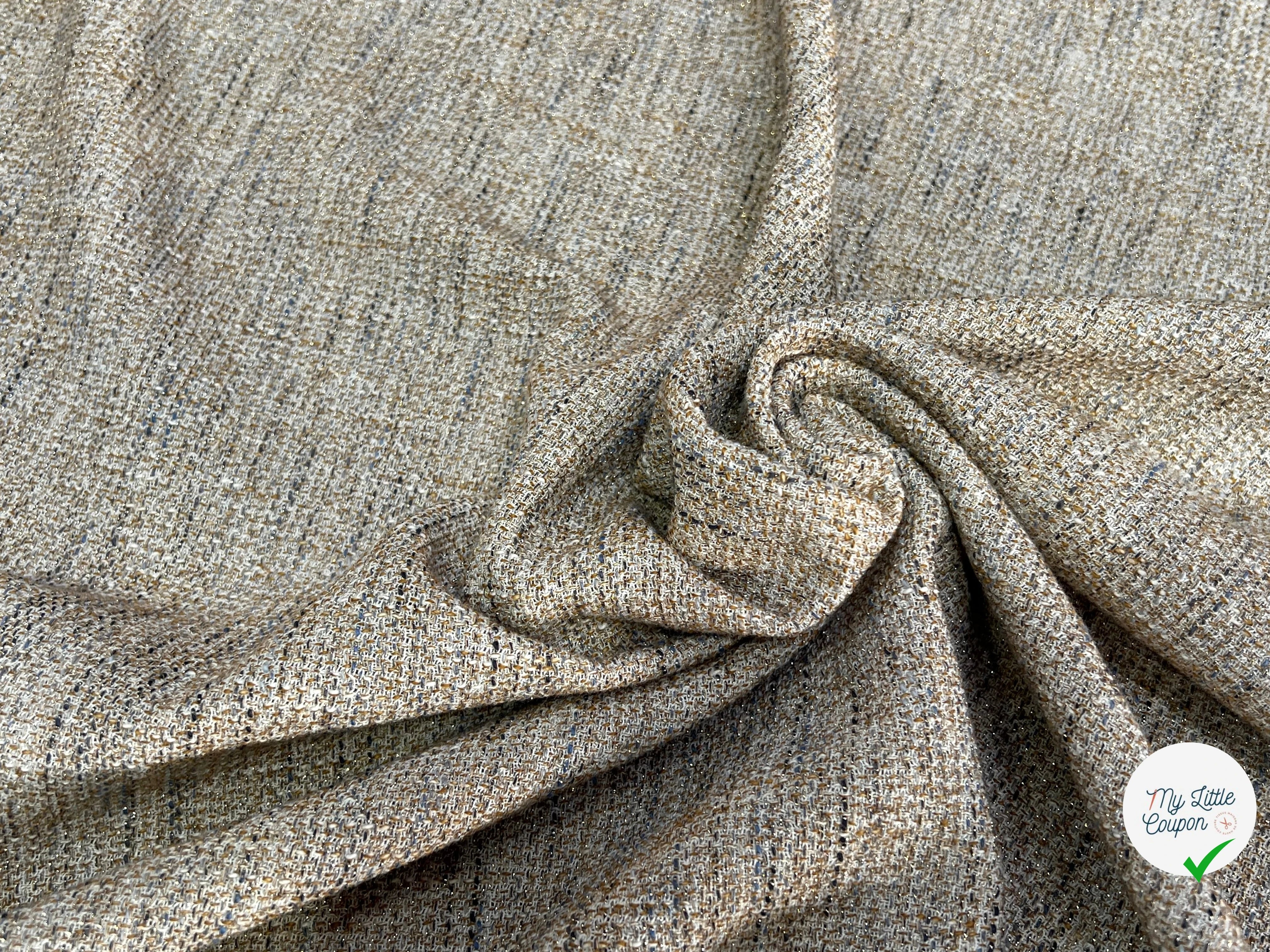 TWEED DE COTON BEIGE 5% MÉTAL 80% CO - My Little Coupon