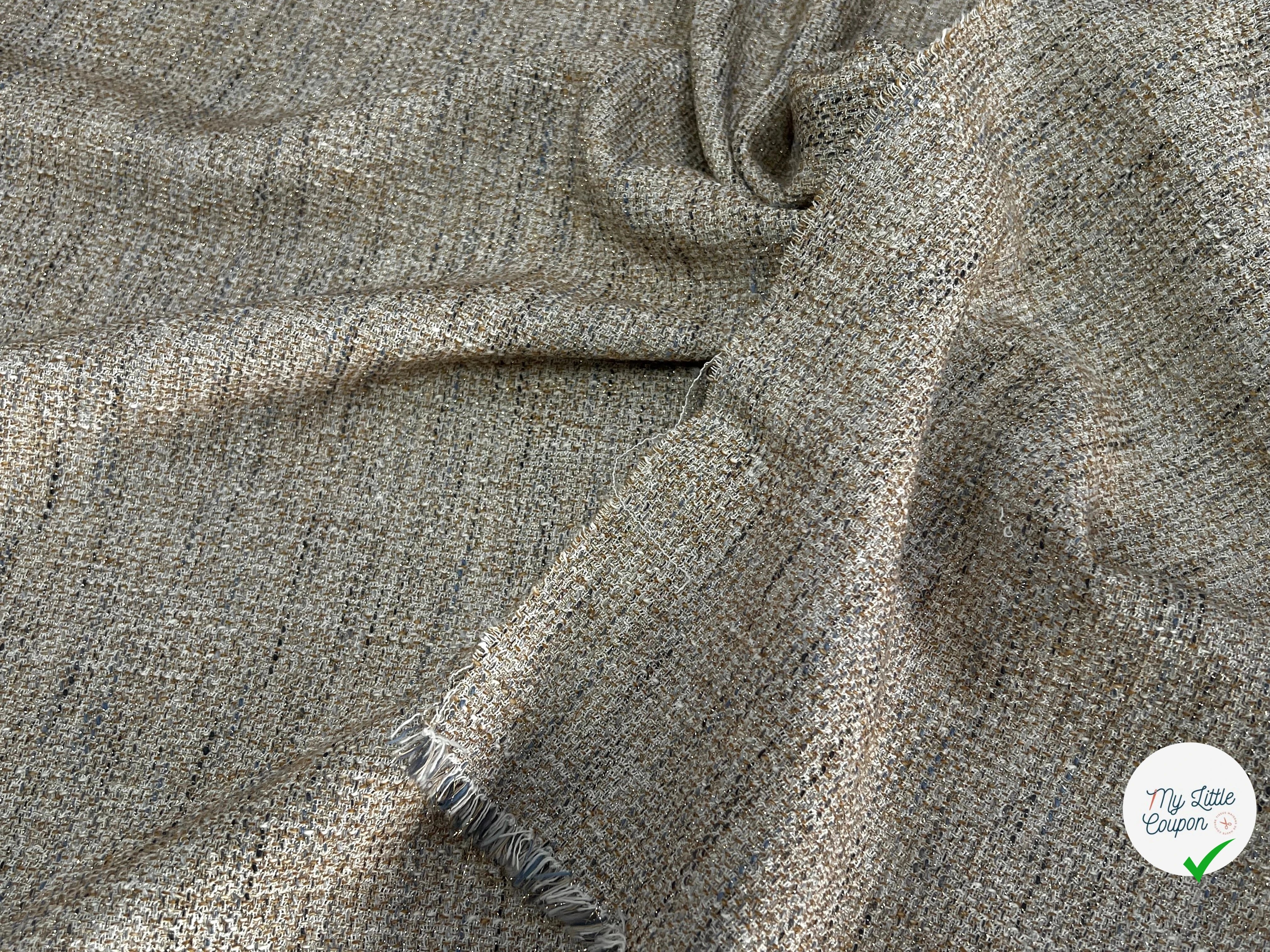 TWEED DE COTON BEIGE 5% MÉTAL 80% CO - My Little Coupon