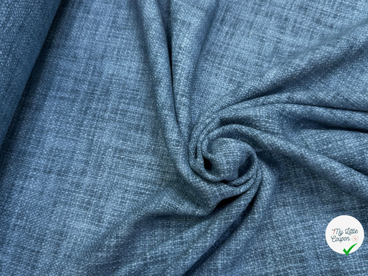 TWEED DE COTON CAMPAGNE BLEU MATIÈRE NATURELLE 100% COTON - My Little Coupon