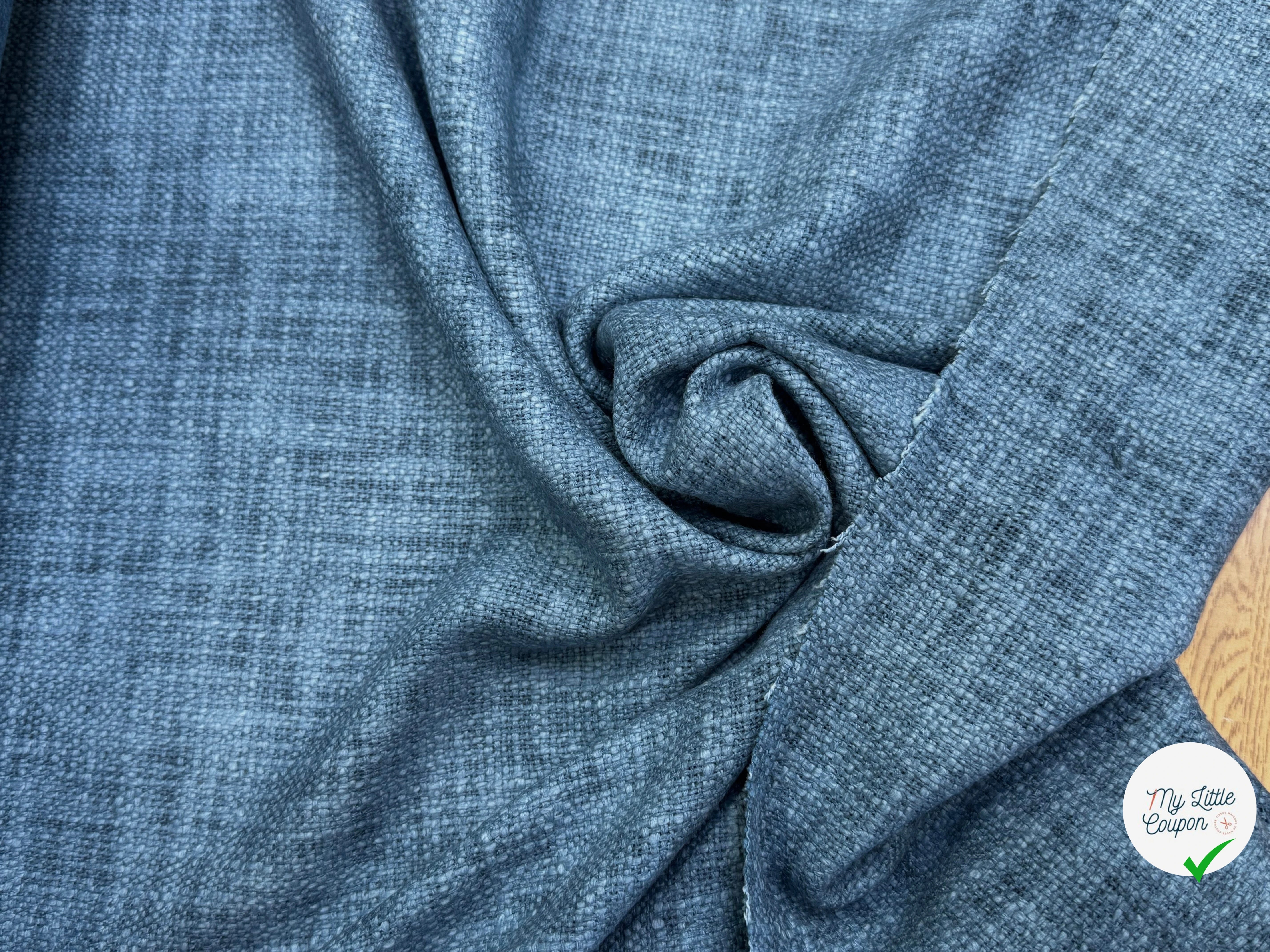 TWEED DE COTON CAMPAGNE BLEU MATIÈRE NATURELLE 100% COTON - My Little Coupon