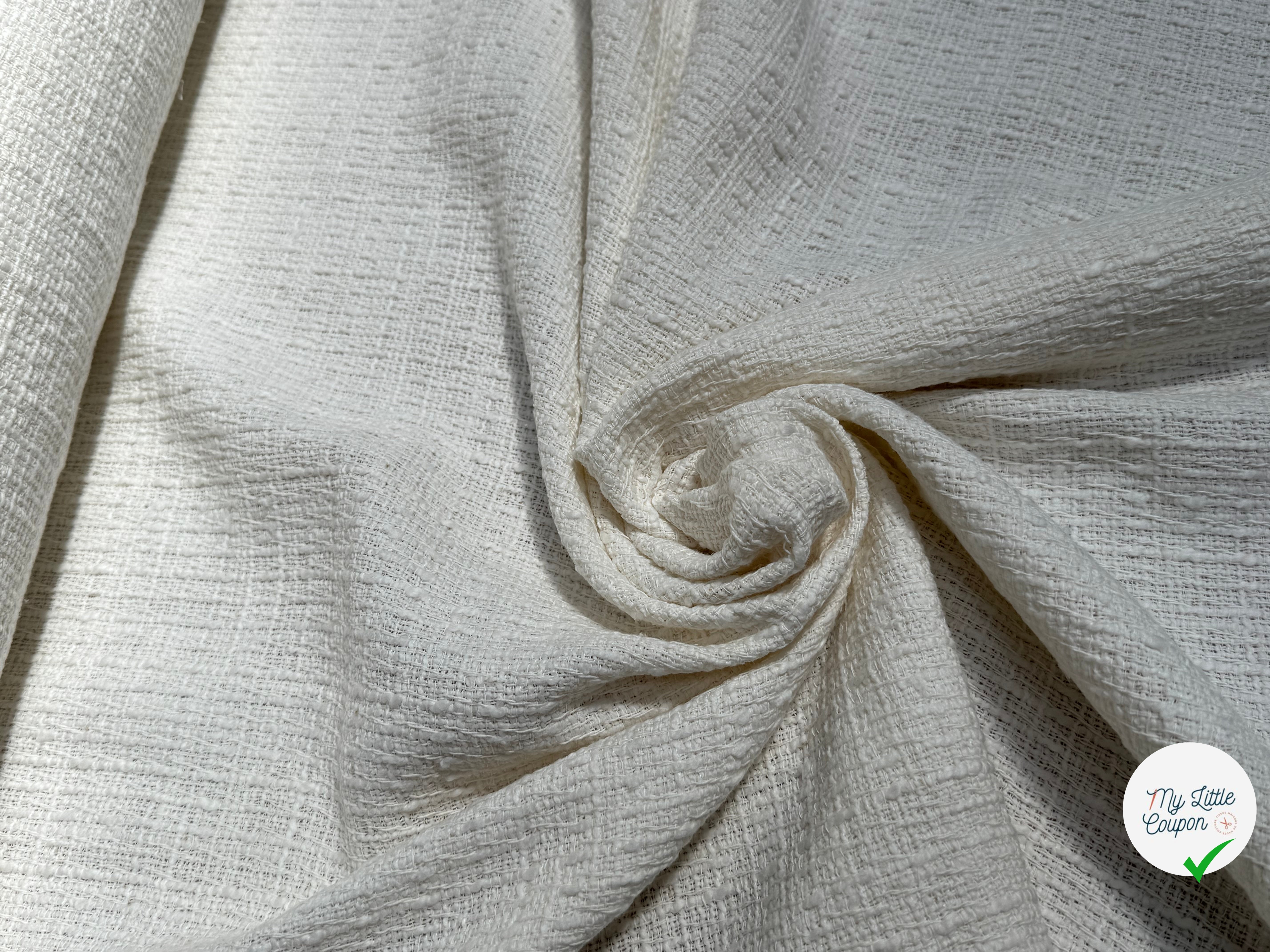 TWEED DE COTON PRESTIGIEUX BLANC 100% COTON - My Little Coupon