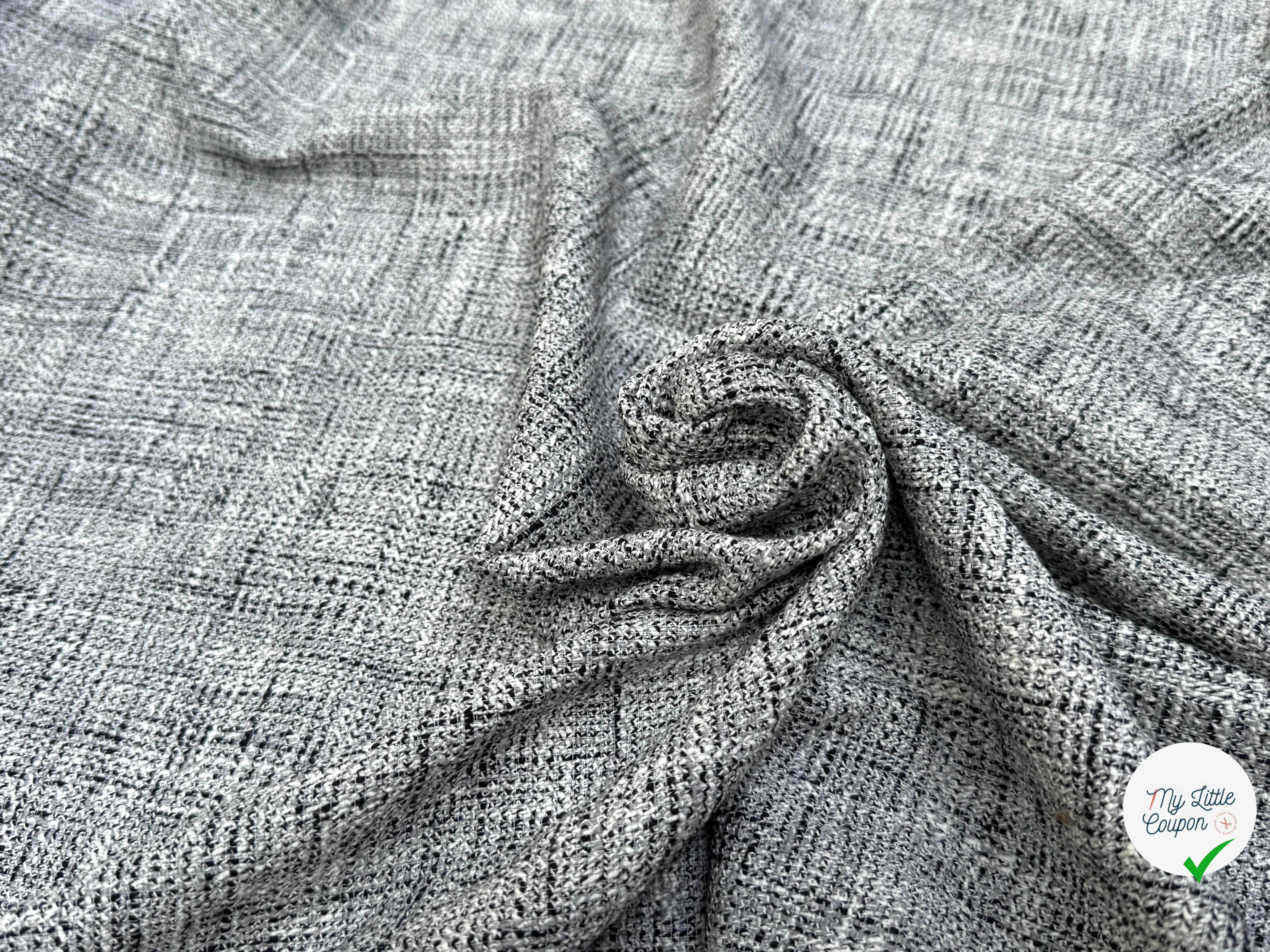 TWEED DE COTON PRINTEMPS GRIS CHINÉ - My Little Coupon