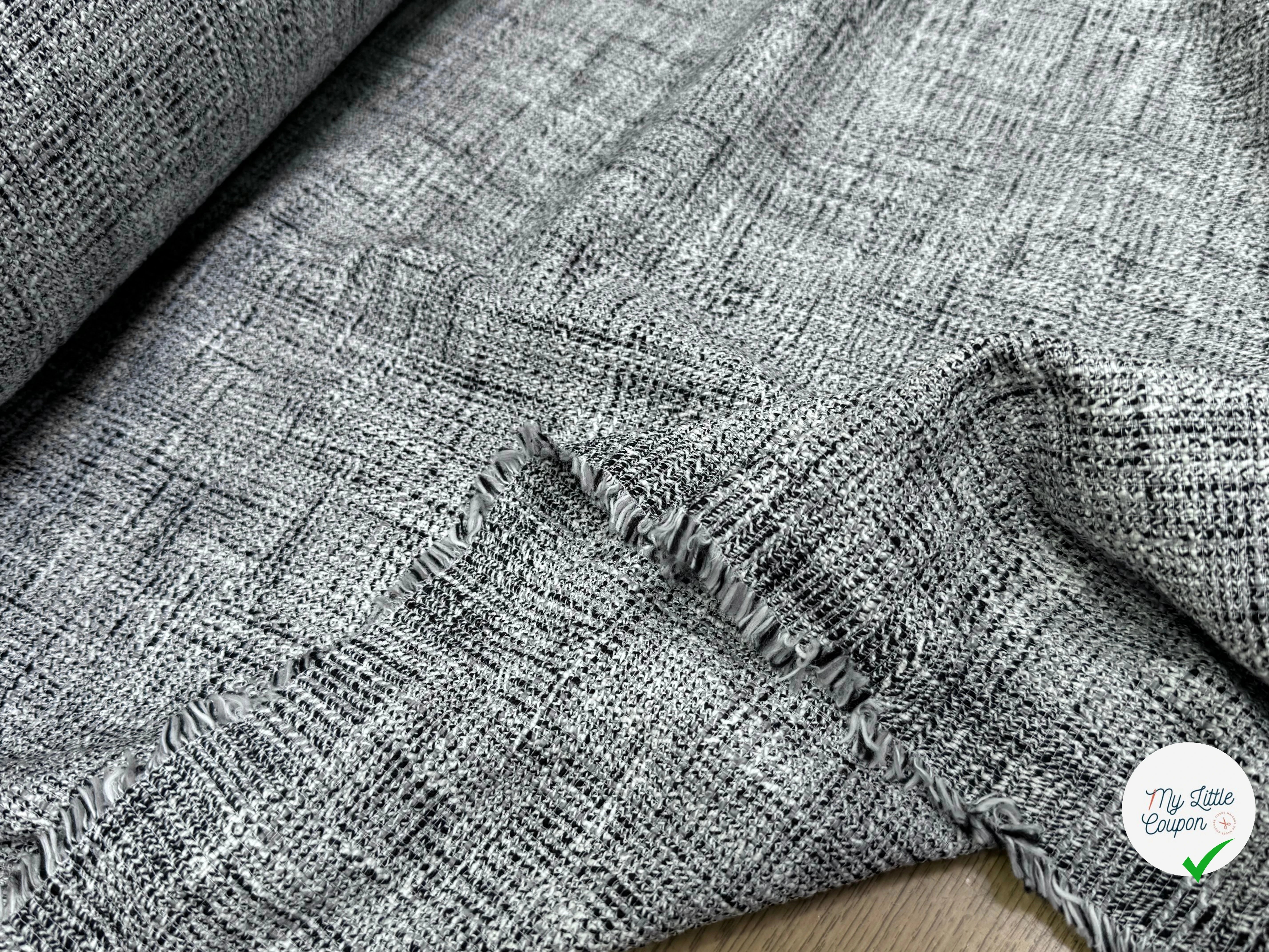 TWEED DE COTON PRINTEMPS GRIS CHINÉ - My Little Coupon