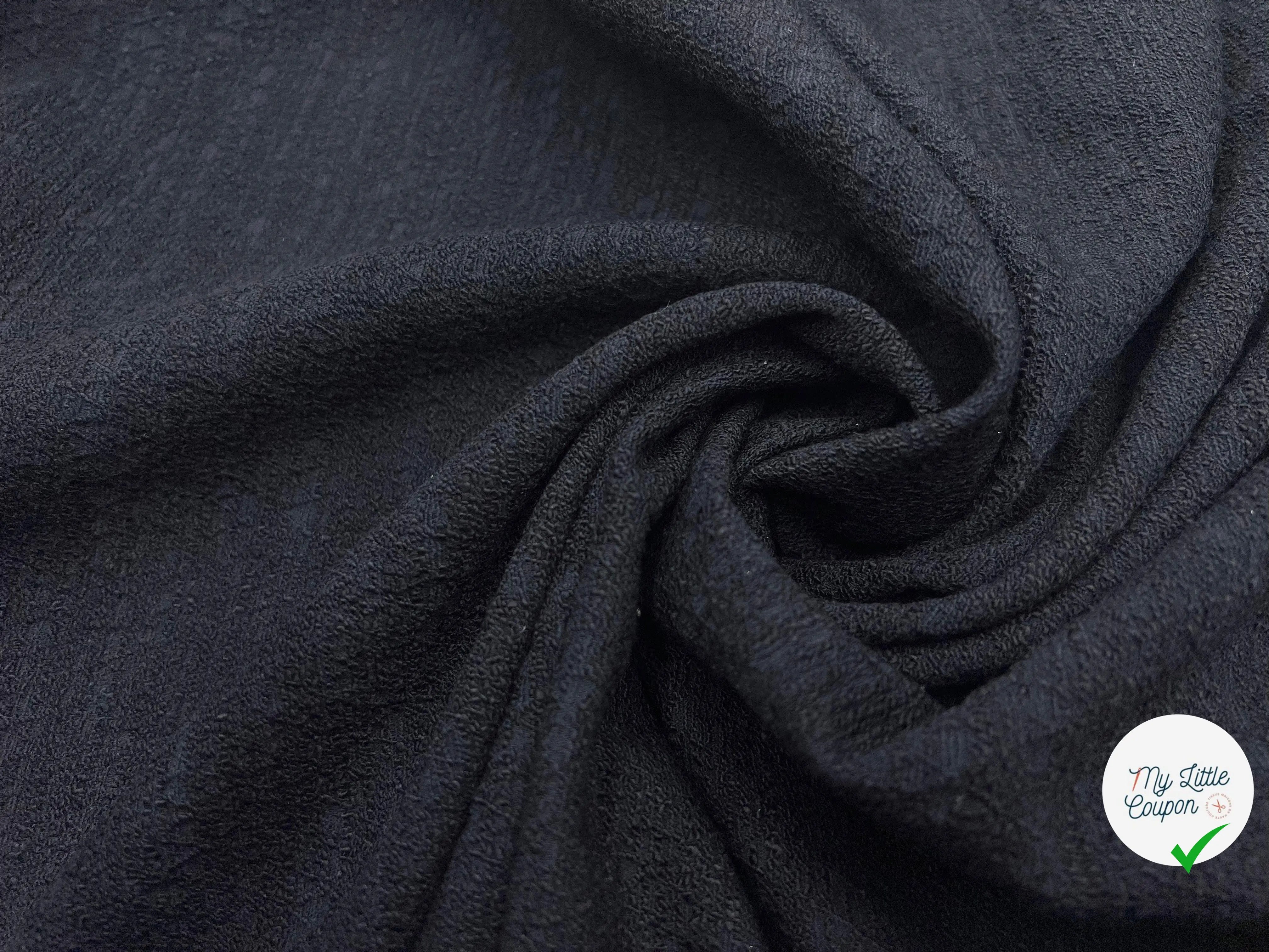 TWEED DE COTON STRETCH NAVY BLUE - My Little Coupon - tissu - coudre