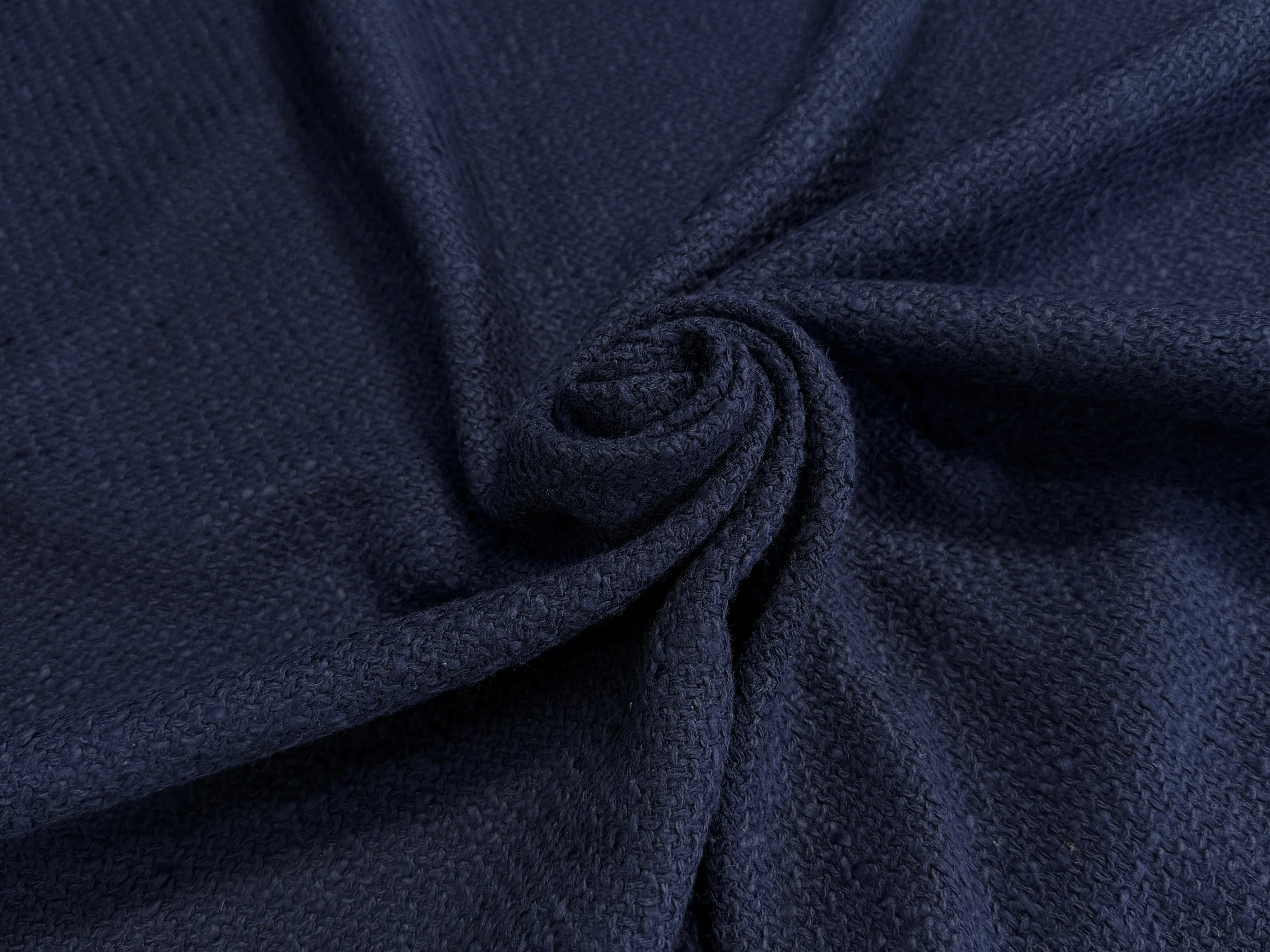 TWEED DE COTON TRÈS BEAU BLEU MARRINE - My Little Coupon