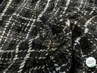 TWEED DE LAINE GRIS À CARREAUX BLANC ET NOIR PRESTIGE FRANCE - My Little Coupon