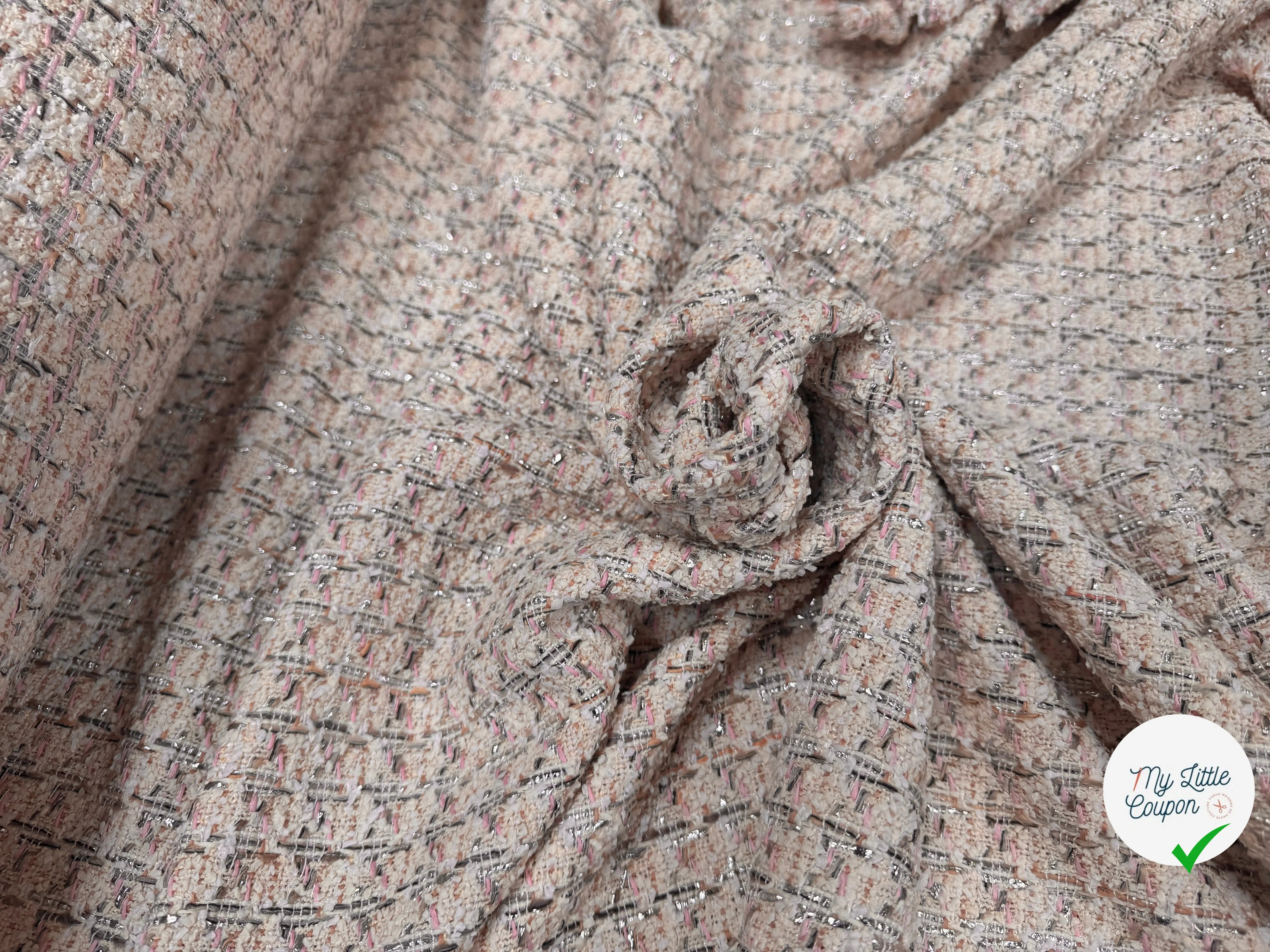 TWEED DE PRESTIGE MADE IN FRANCE LIGHT ECRU PINK - My Little Coupon