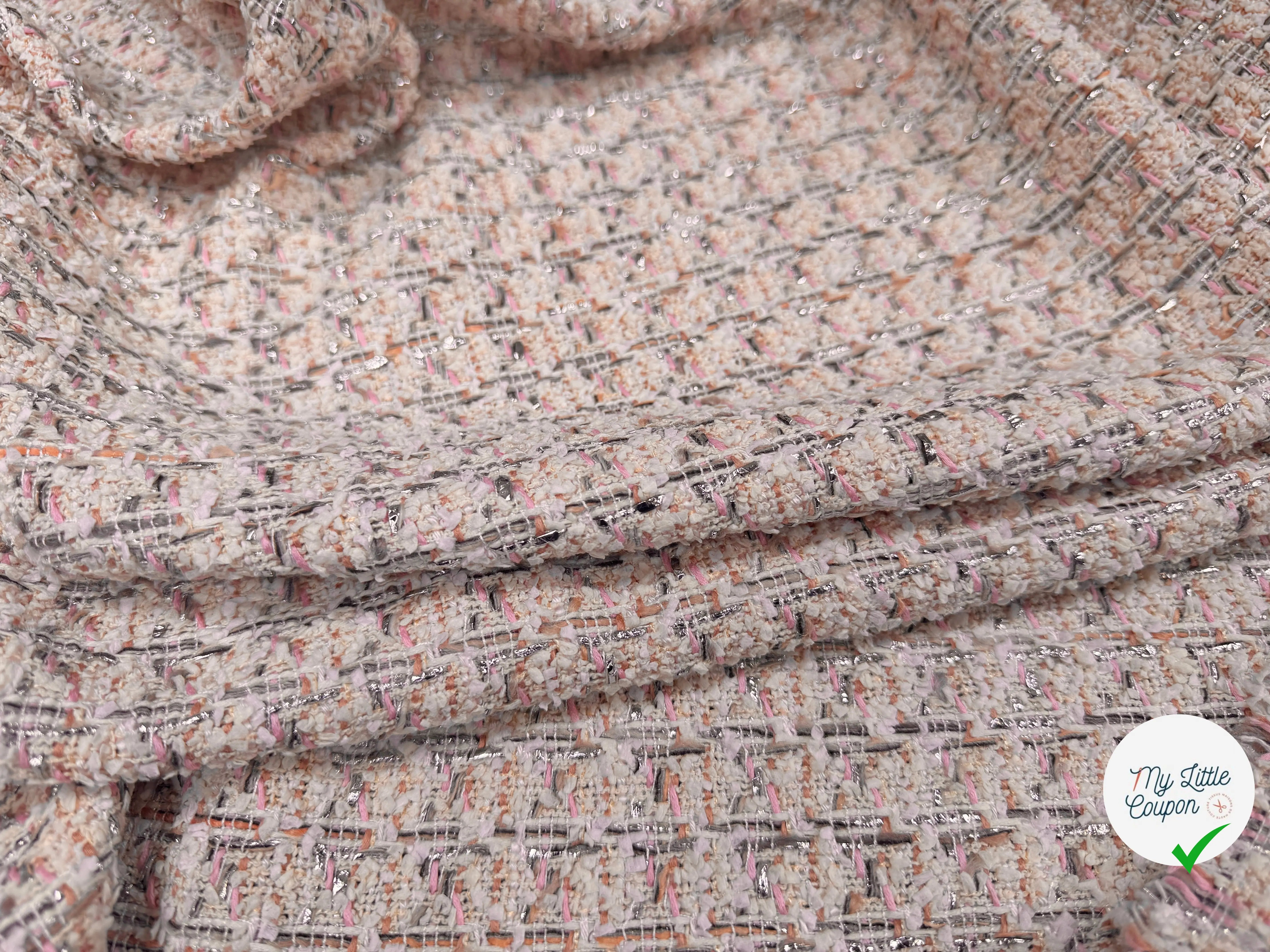 TWEED DE PRESTIGE MADE IN FRANCE LIGHT ECRU PINK - My Little Coupon