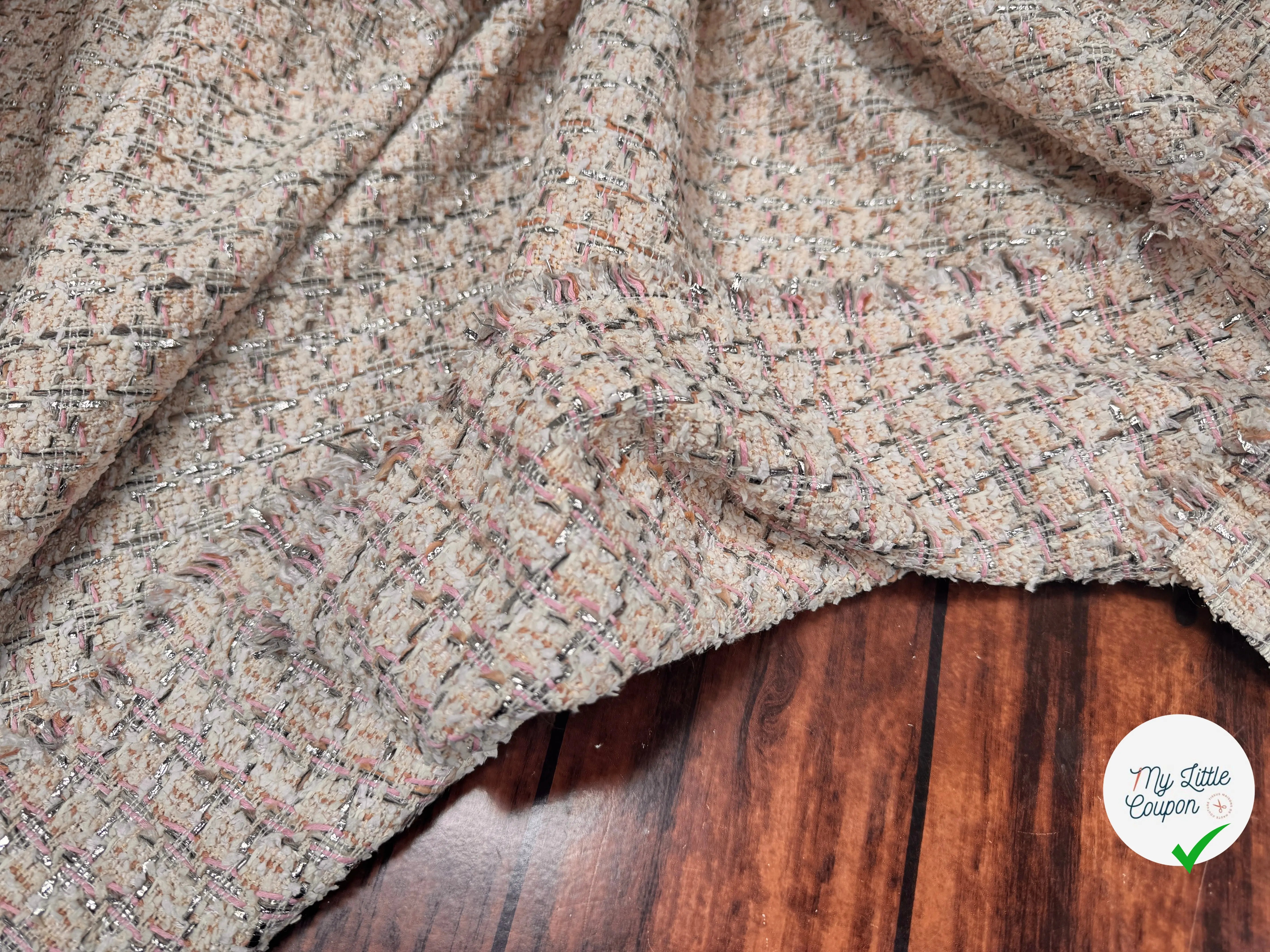 TWEED DE PRESTIGE MADE IN FRANCE LIGHT ECRU PINK - My Little Coupon