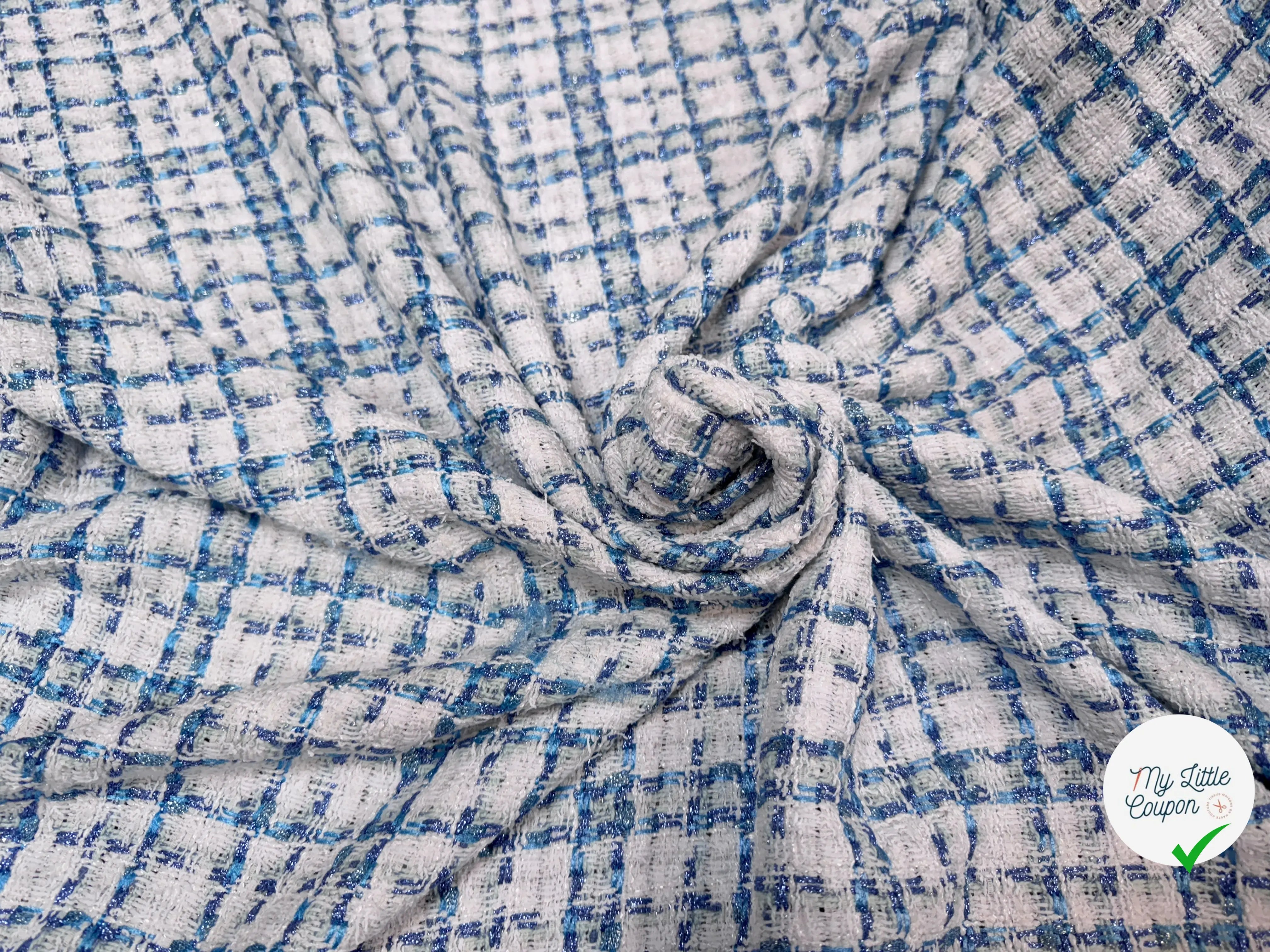 TWEED DE PRESTIGE MADE IN FRANCE OFF WHITE INDIGO - My Little Coupon