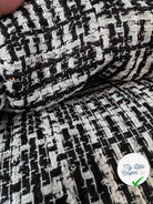 TWEED DE PRESTIGE NOIR & BLANC FABRICATION FRANÇAISE - My Little Coupon