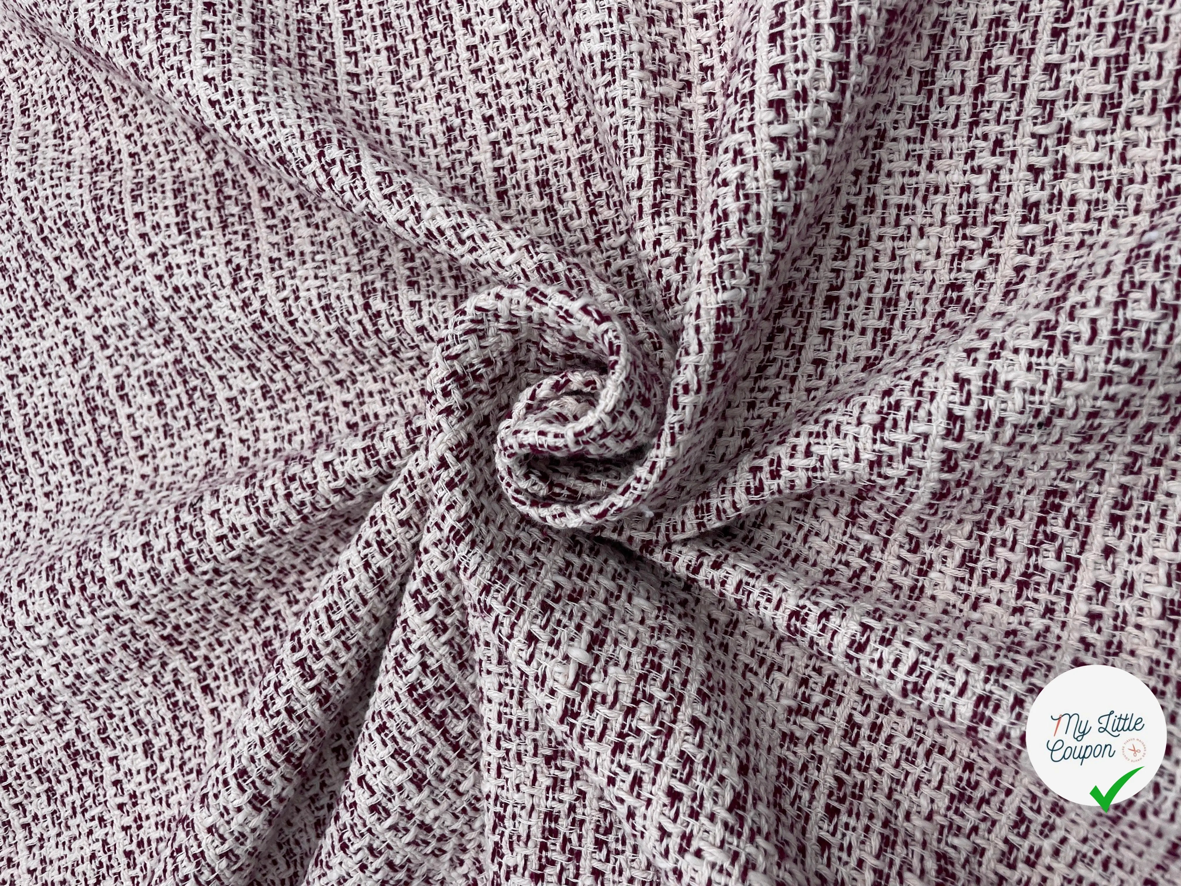 TWEED DE PRINTEMPS BORDEAUX ET ÉCRU - My Little Coupon - tissu - coudre