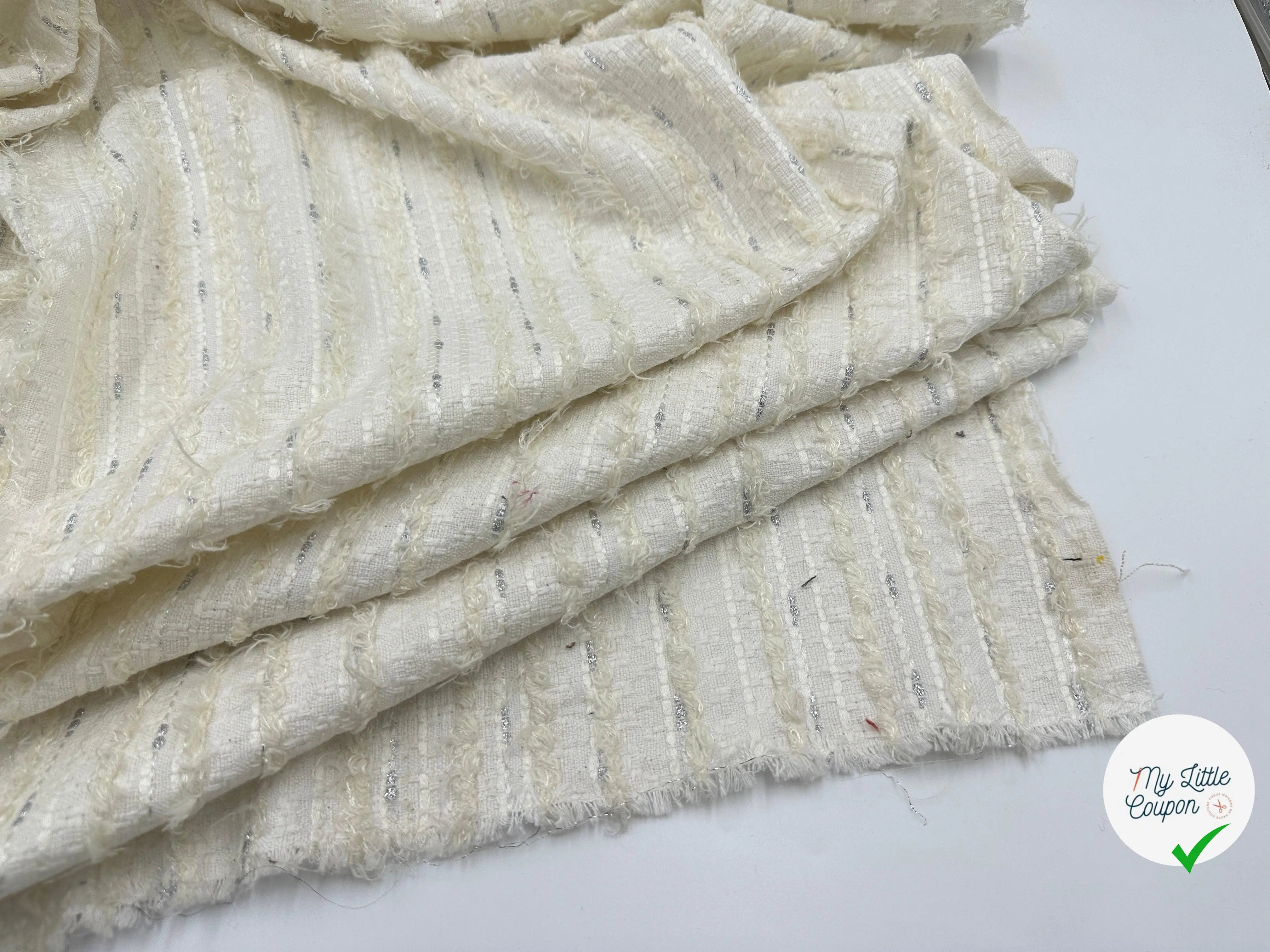 TWEED DE PRINTEMPS CHIC BLANC CASSÉ - My Little Coupon - tissu - coudre