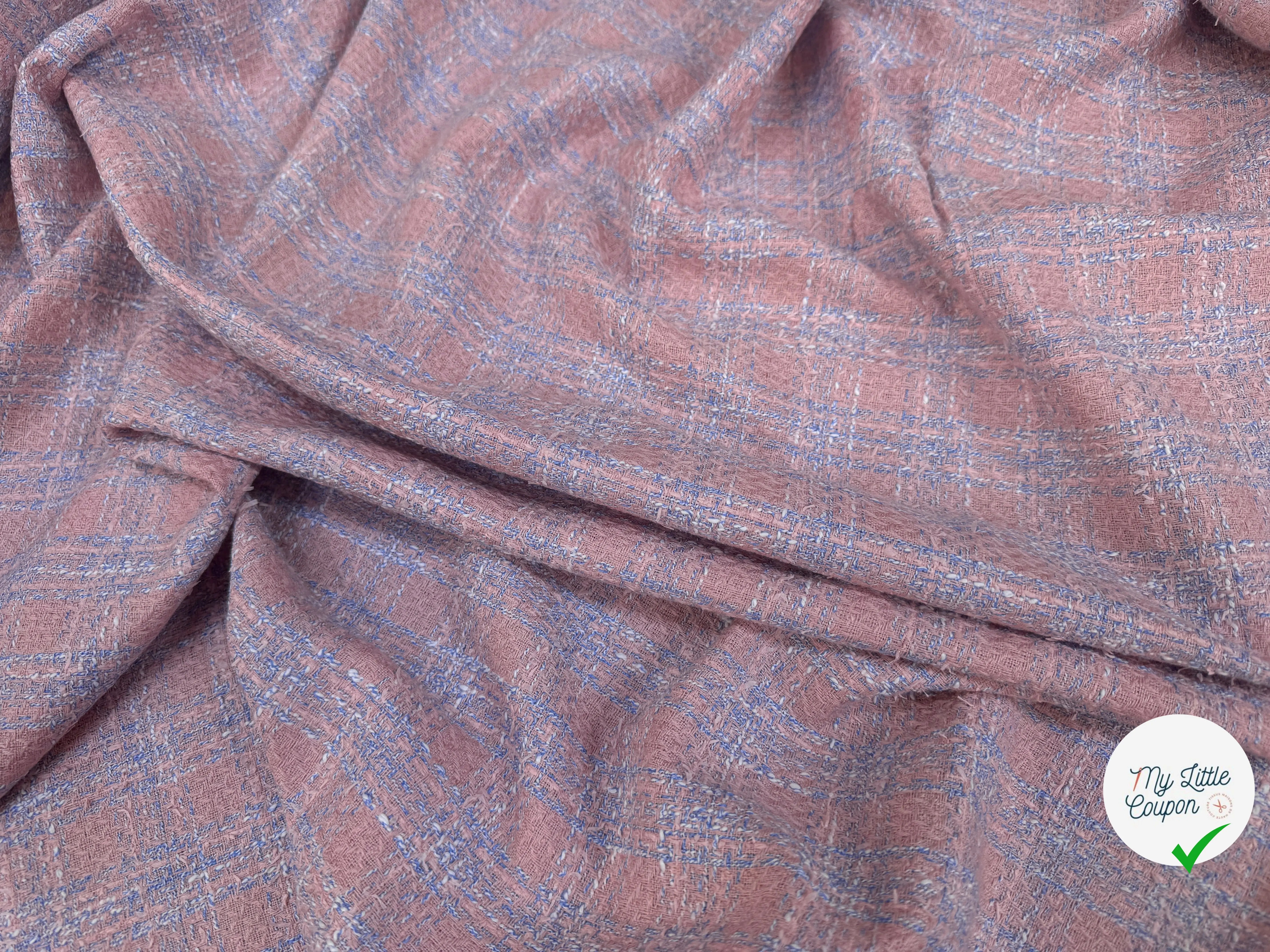 TWEED DE PRINTEMPS ROSE ET BLEU - My Little Coupon