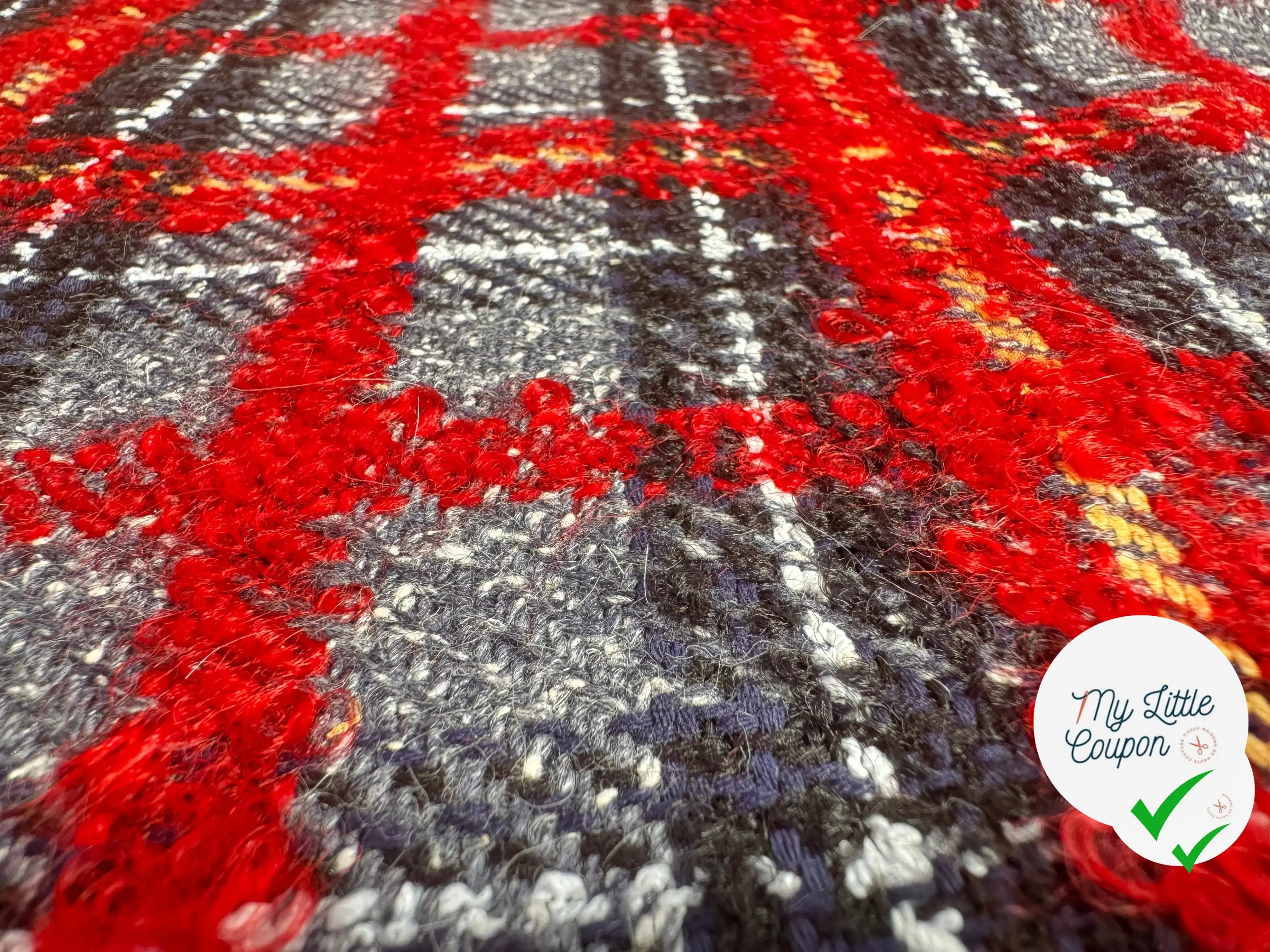 TWEED ÉCOSSAIS ÉCLAT ROUGE MADE IN FRANCE - My Little Coupon
