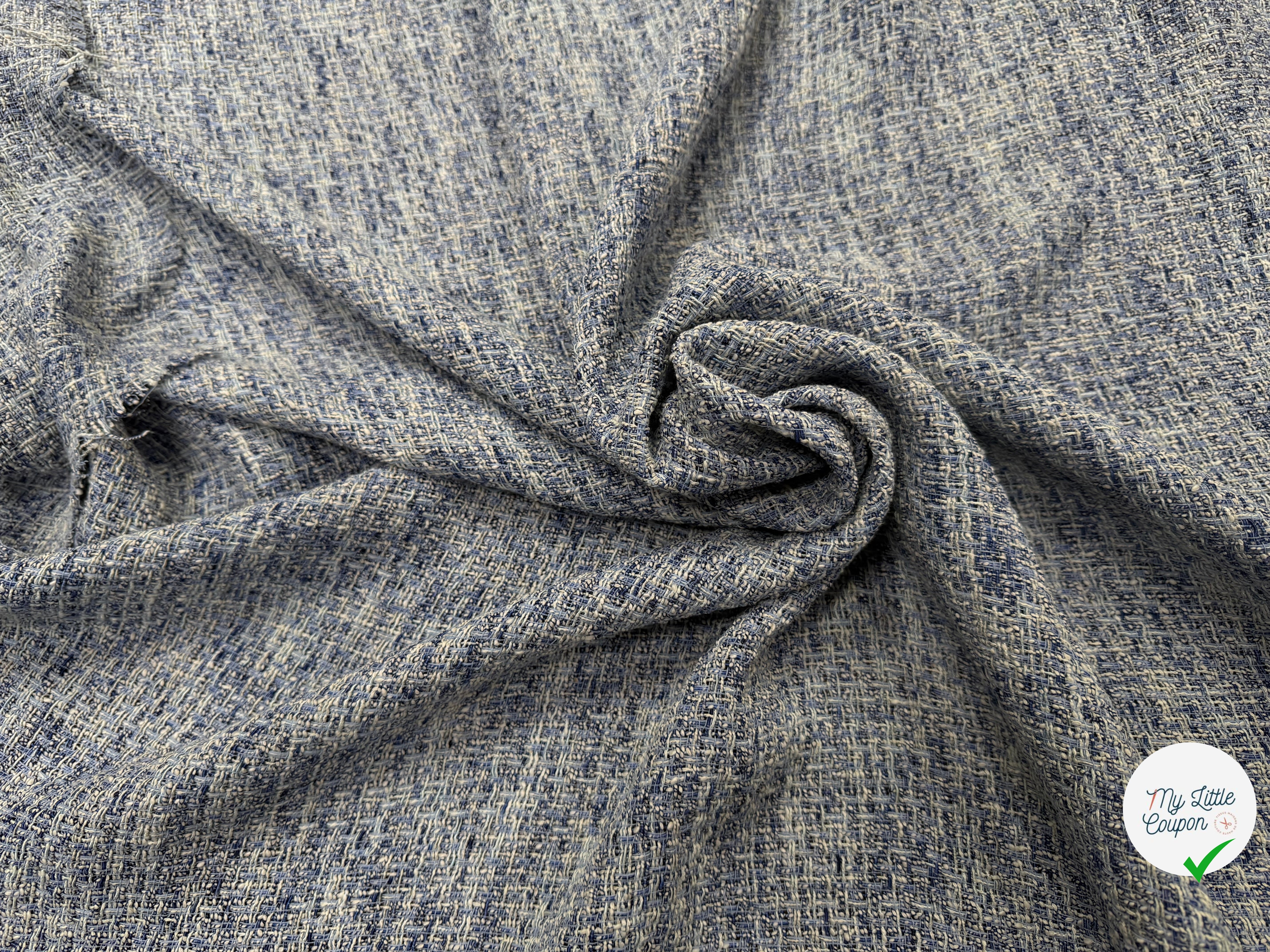 TWEED ÉTÉ COTON VISCOSE BLEU - My Little Coupon