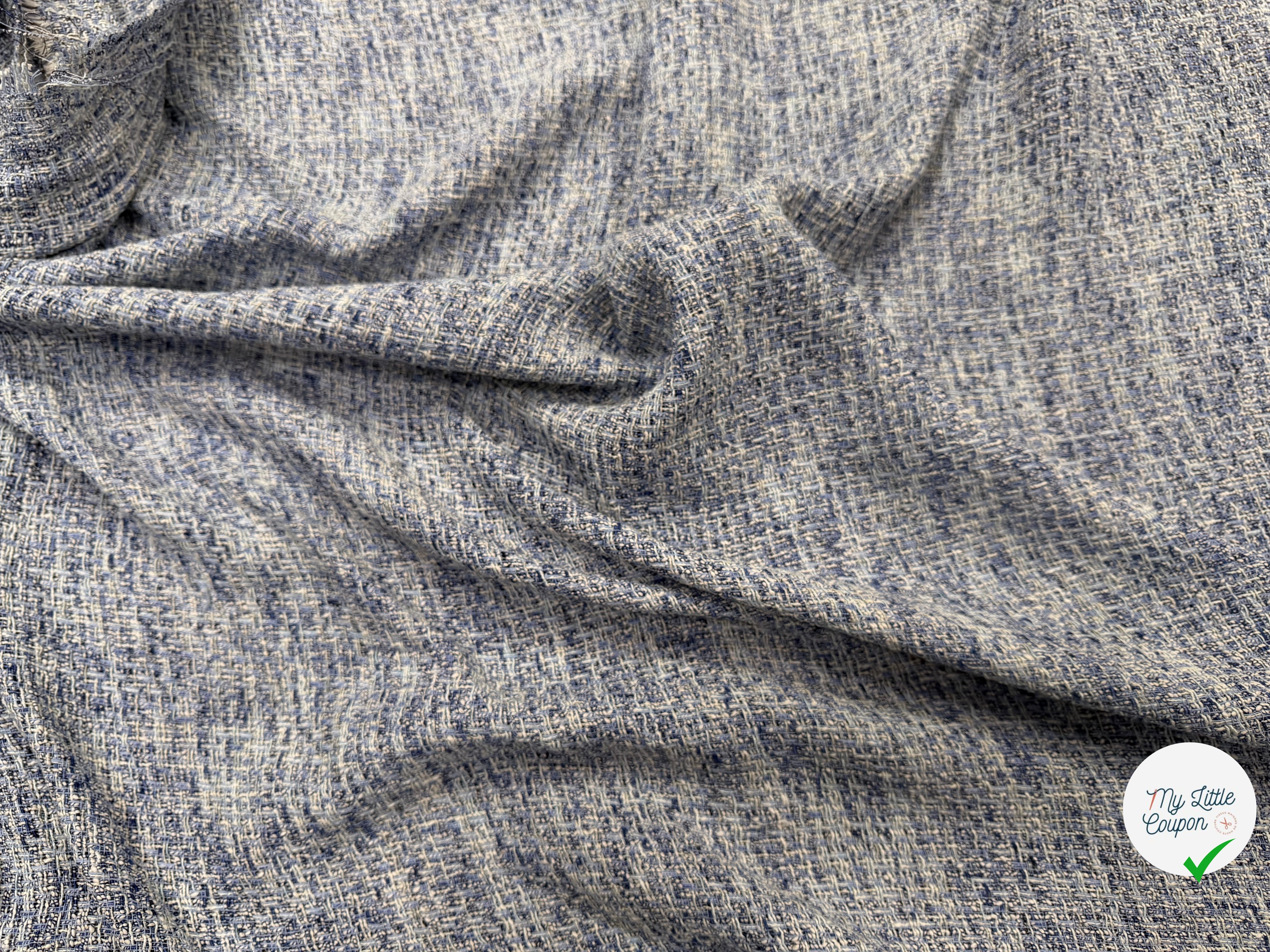 TWEED ÉTÉ COTON VISCOSE BLEU - My Little Coupon