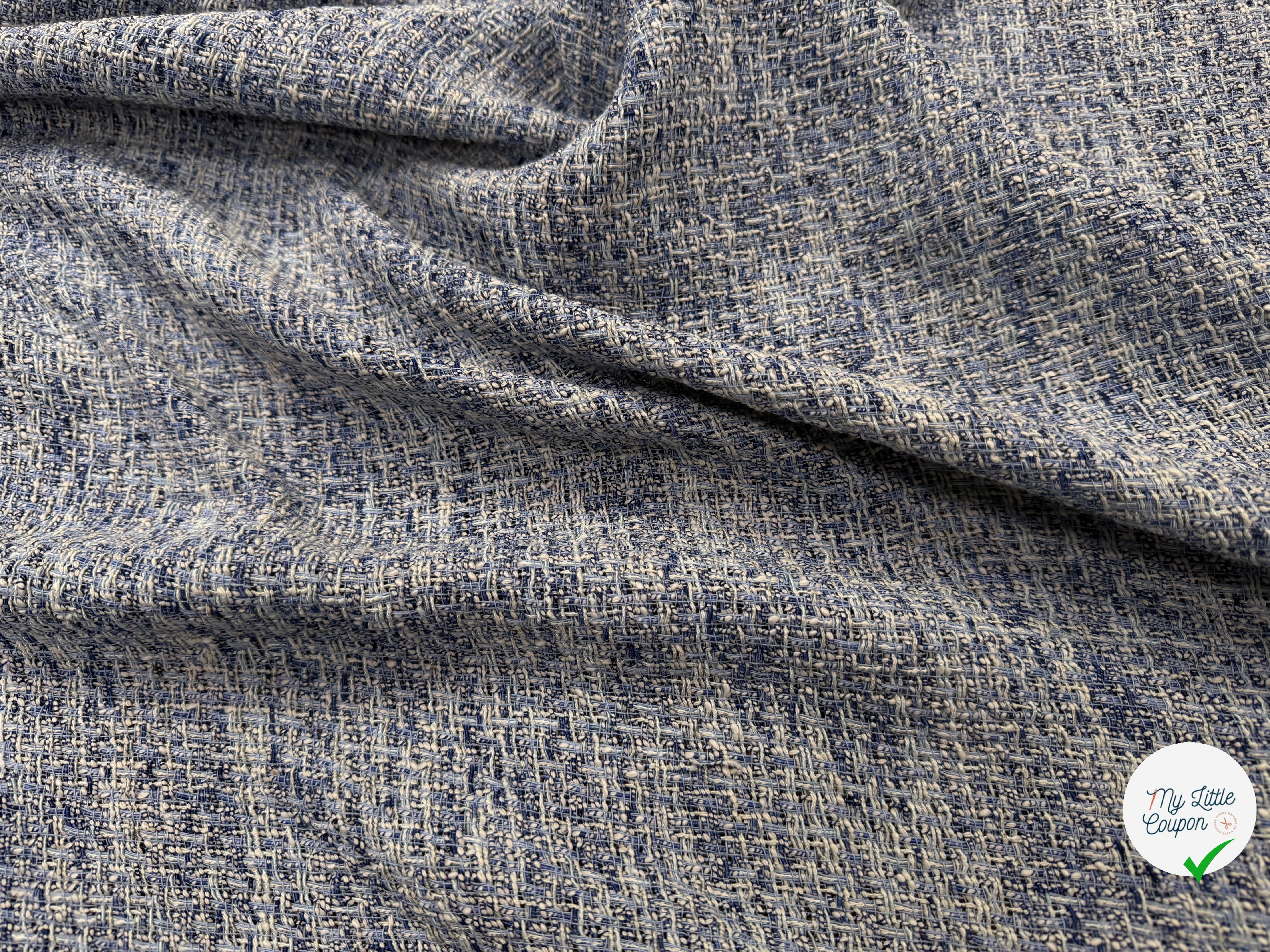 TWEED ÉTÉ COTON VISCOSE BLEU - My Little Coupon