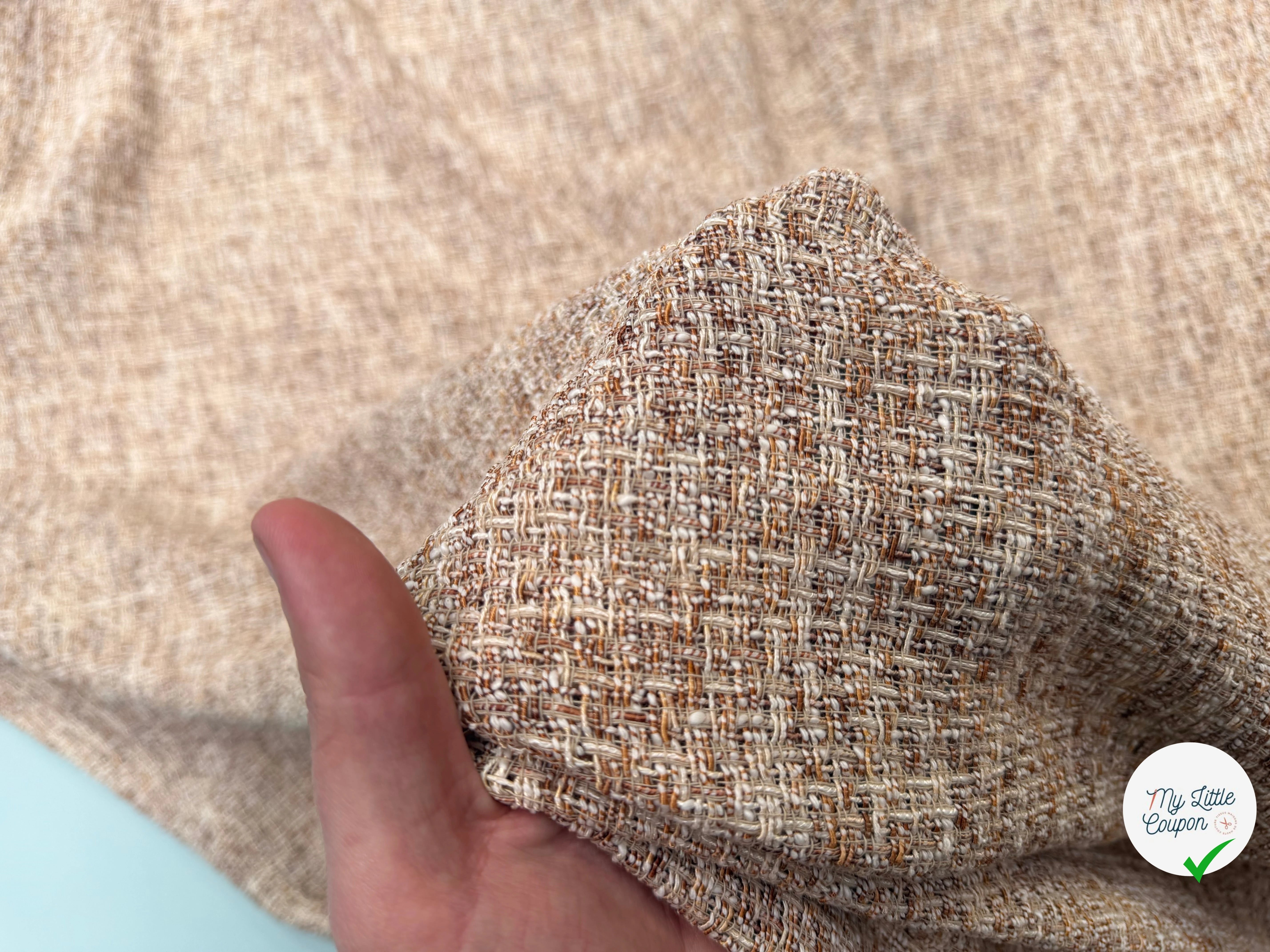 TWEED ÉTÉ COTON VISCOSE MIEL - My Little Coupon