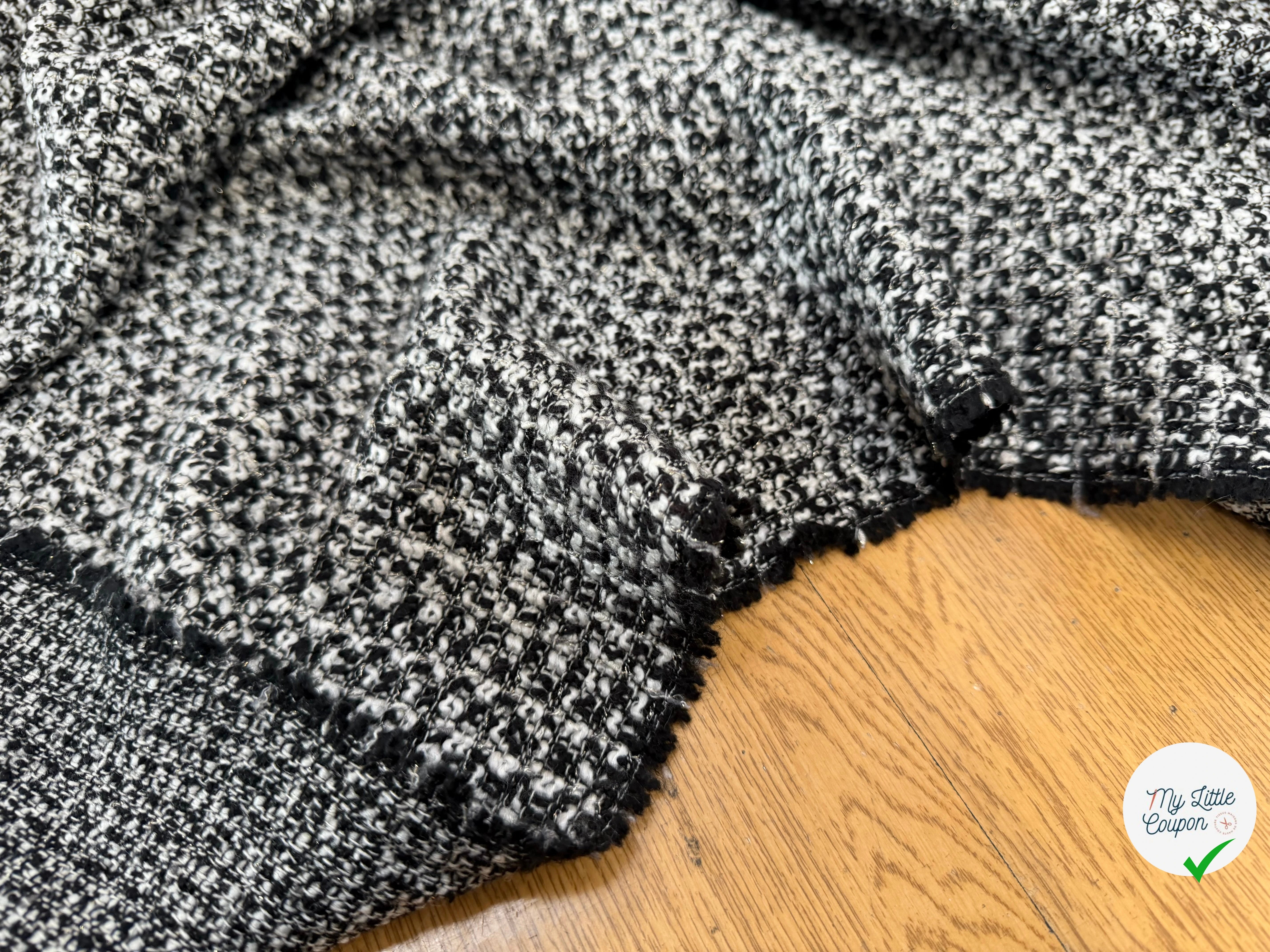 TWEED LAINE NOIR BLANC LUREX - My Little Coupon