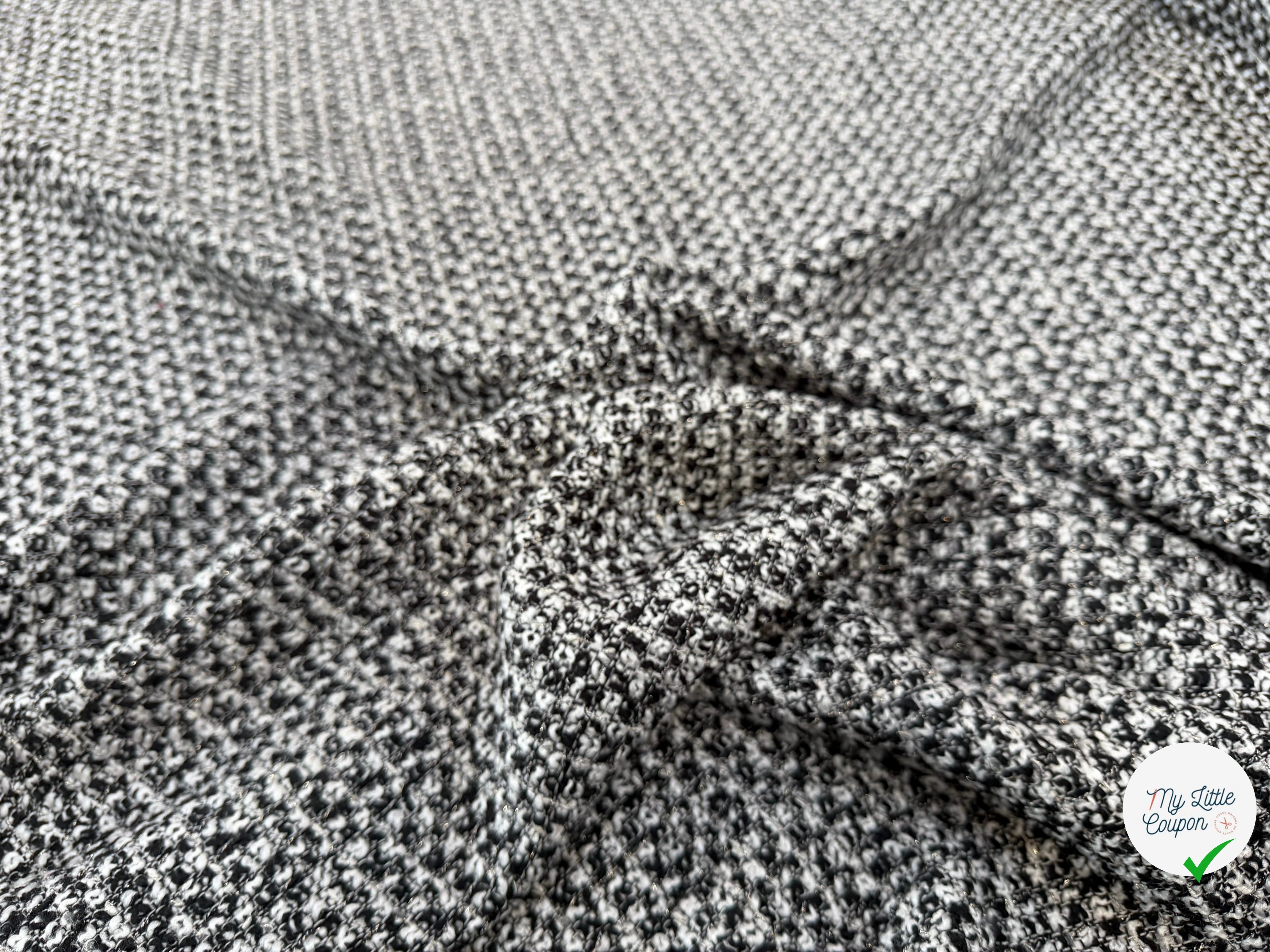 TWEED LAINE NOIR BLANC LUREX - My Little Coupon
