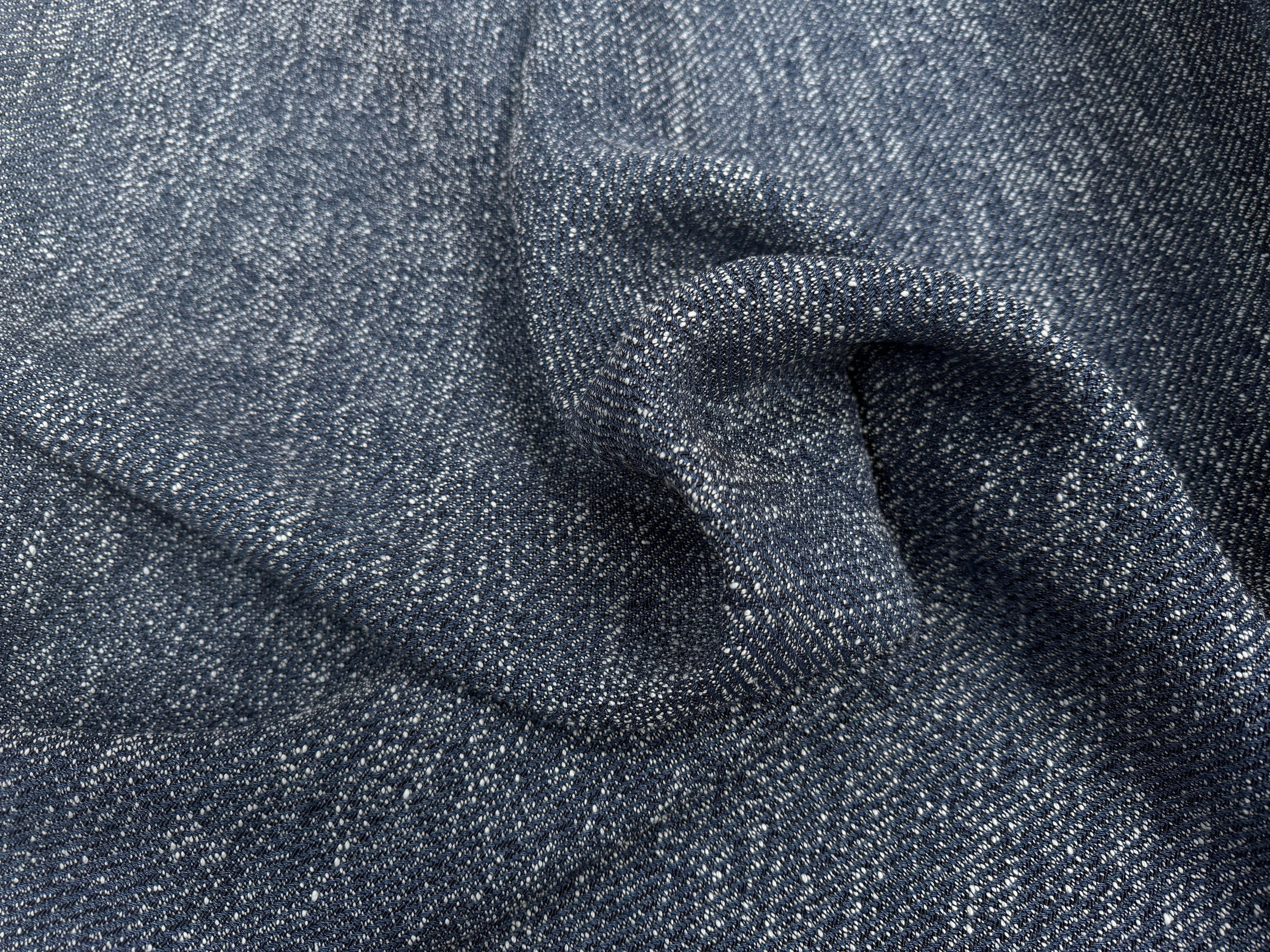 TWEED LOURD BLEU COTON RAYURES SERGÉES - My Little Coupon